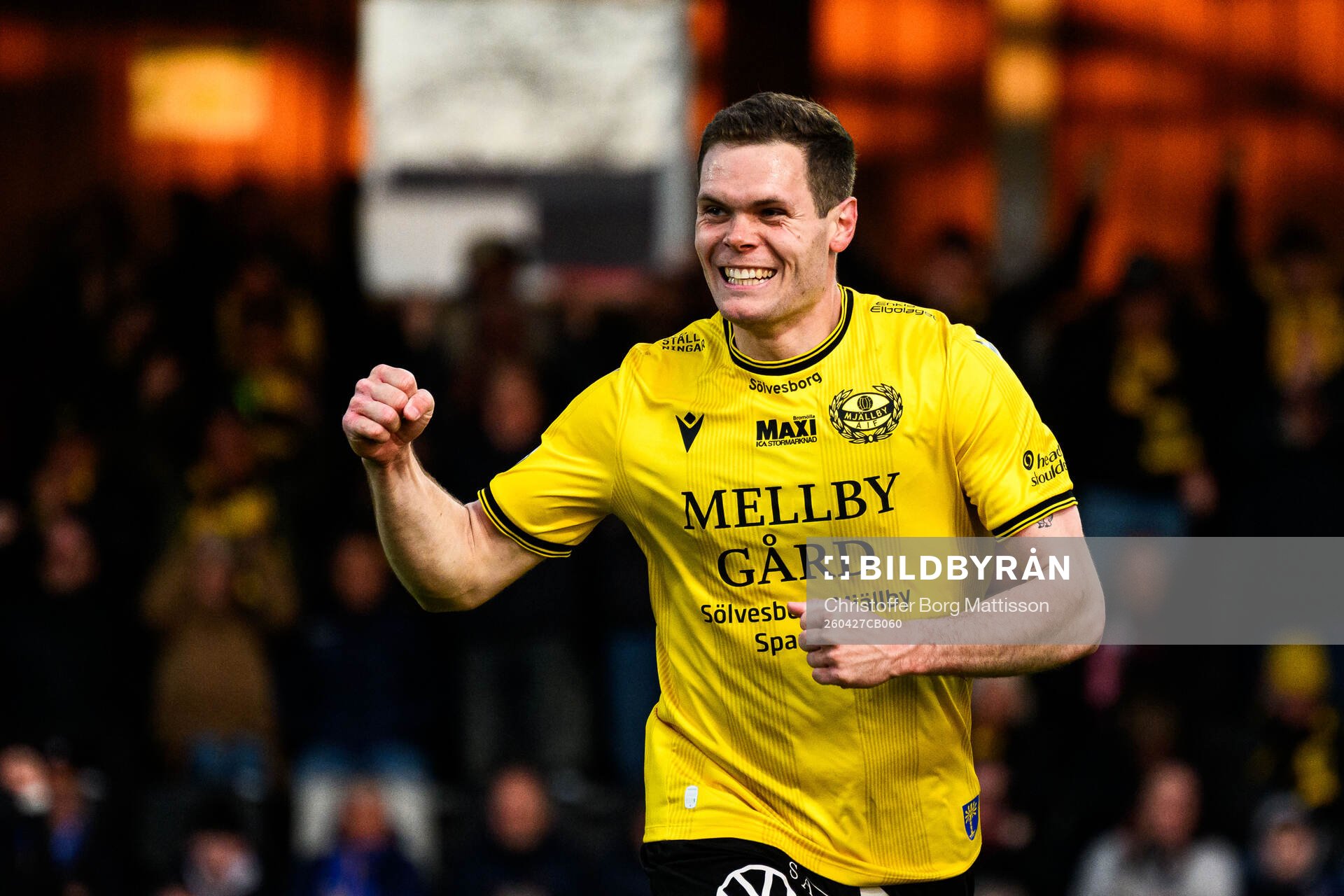 Mjällbys Jacob Bergström jublar