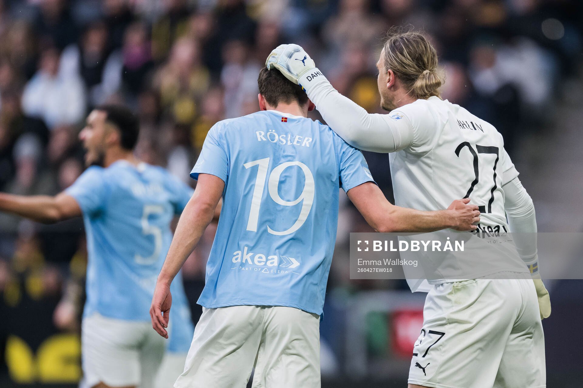 Malmö FFs Colin Rösler och målvakt Johan Dahlin