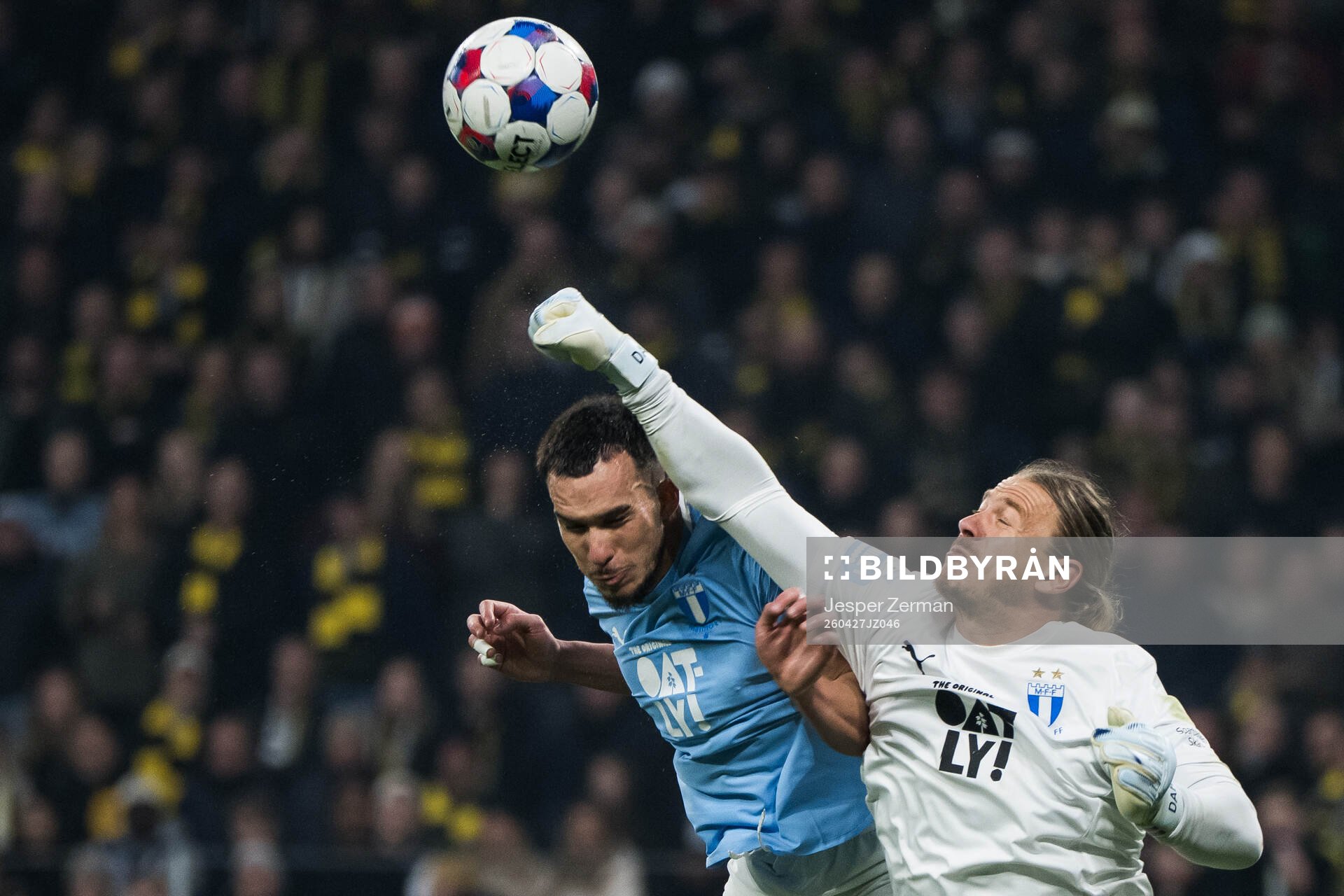 Malmö FFs Andrej Djuric och målvakt Johan Dahlin