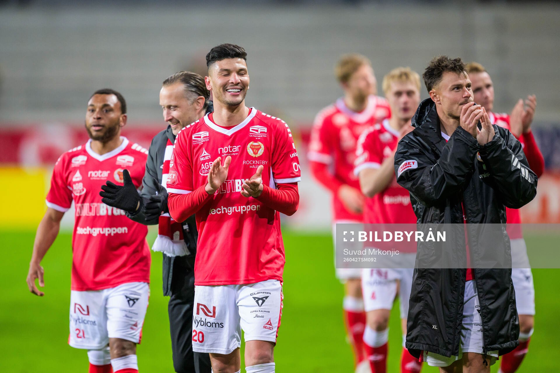 Kalmars Achraf Dari och Melker Hallberg jublar