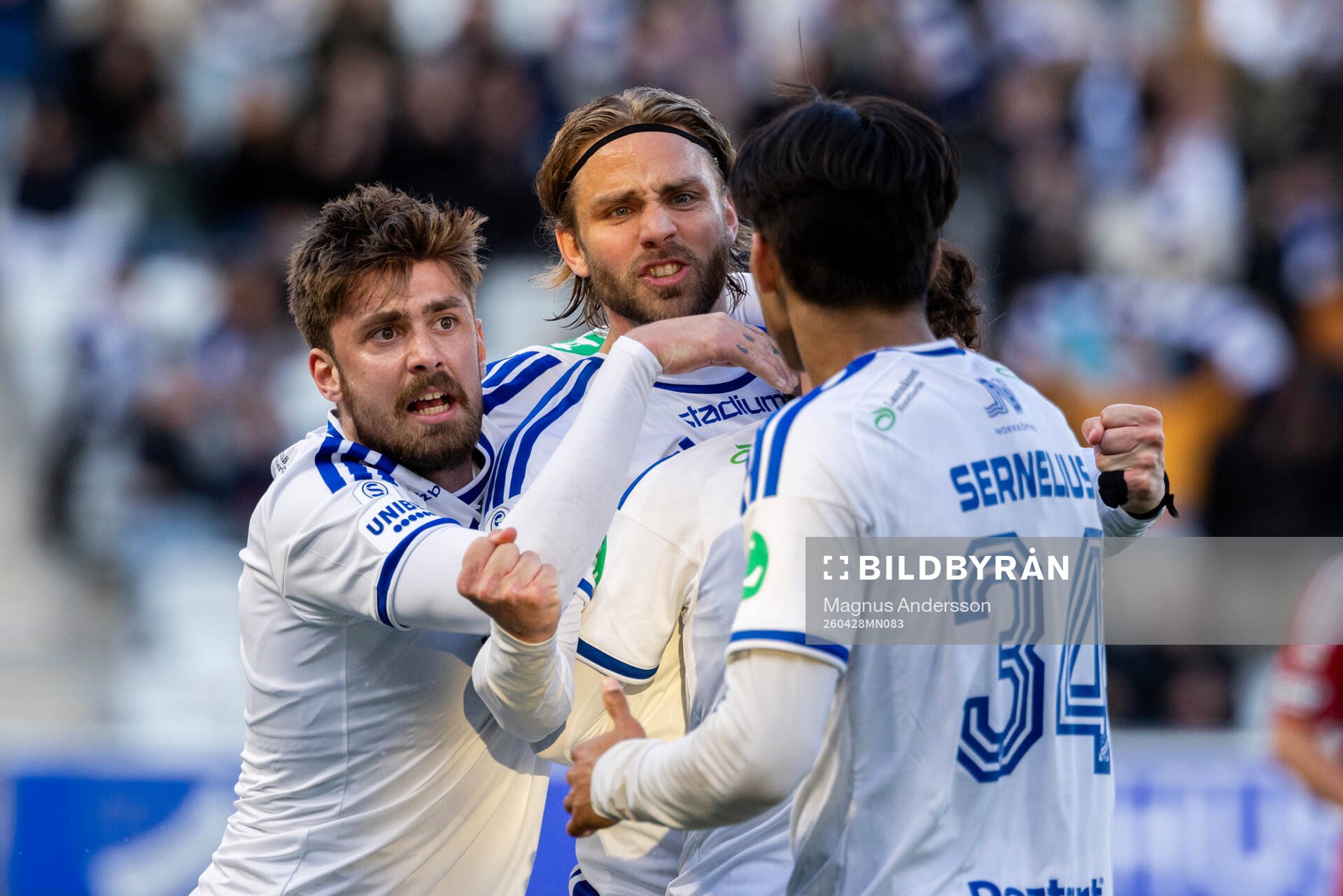IFK Norrköpings Tim Prica jublar med Christoffer Nyman