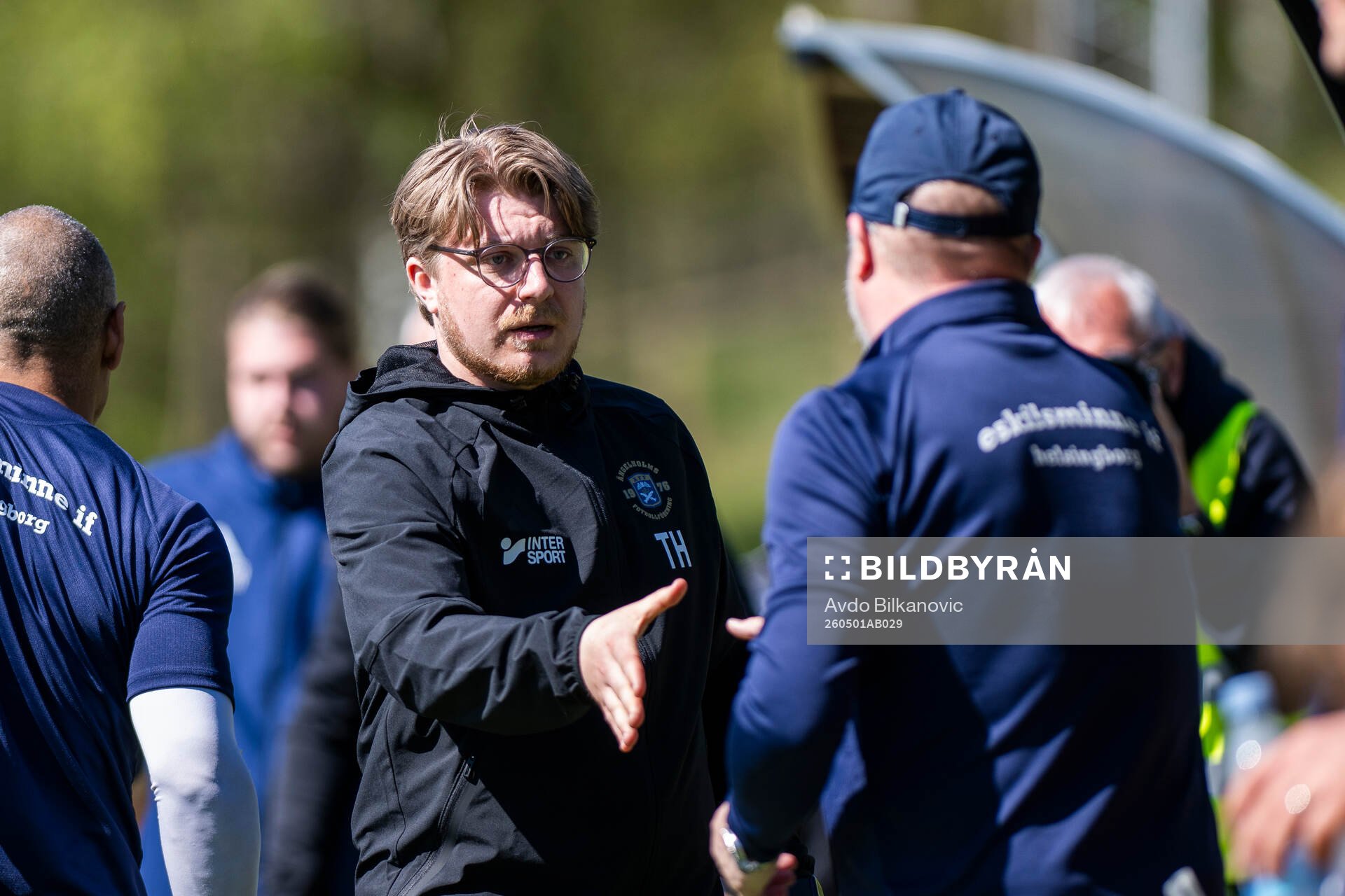 Eskilsminnes tränare Roar Hansen och Ängelholms tränare