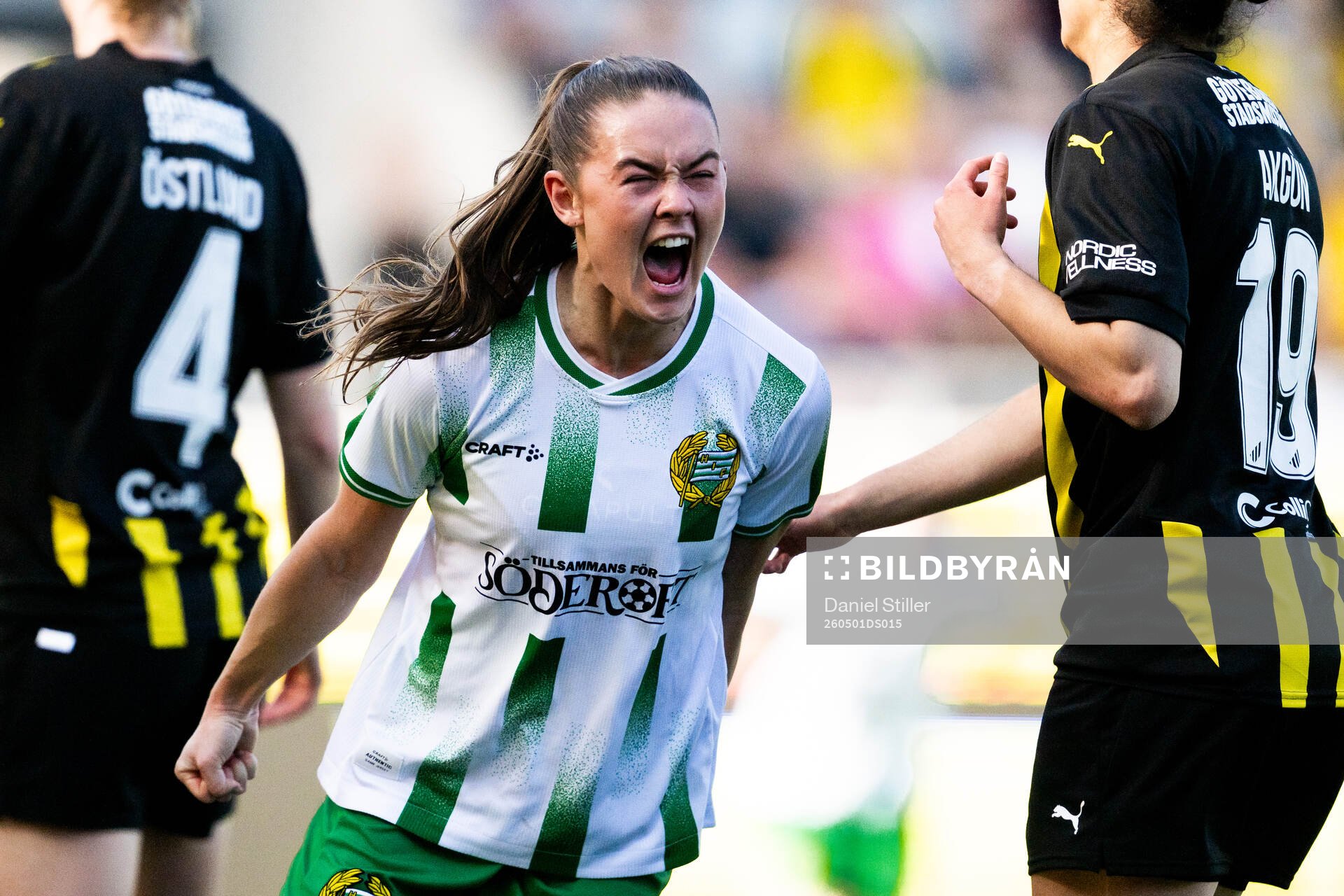 Svea Rehnberg of Hammarby celebrates