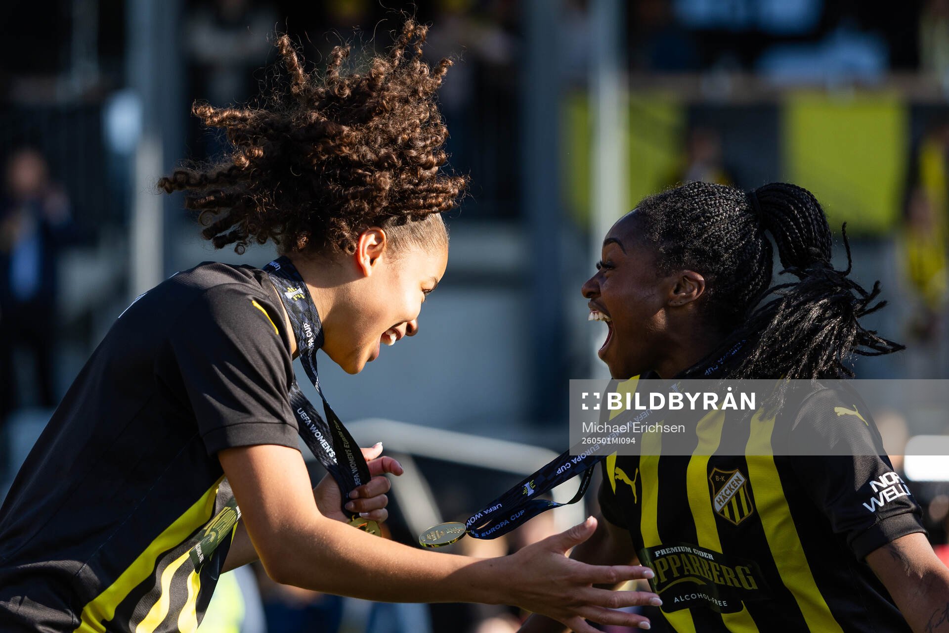 Felicia Schröder and Monica Jusu Bah celebrate