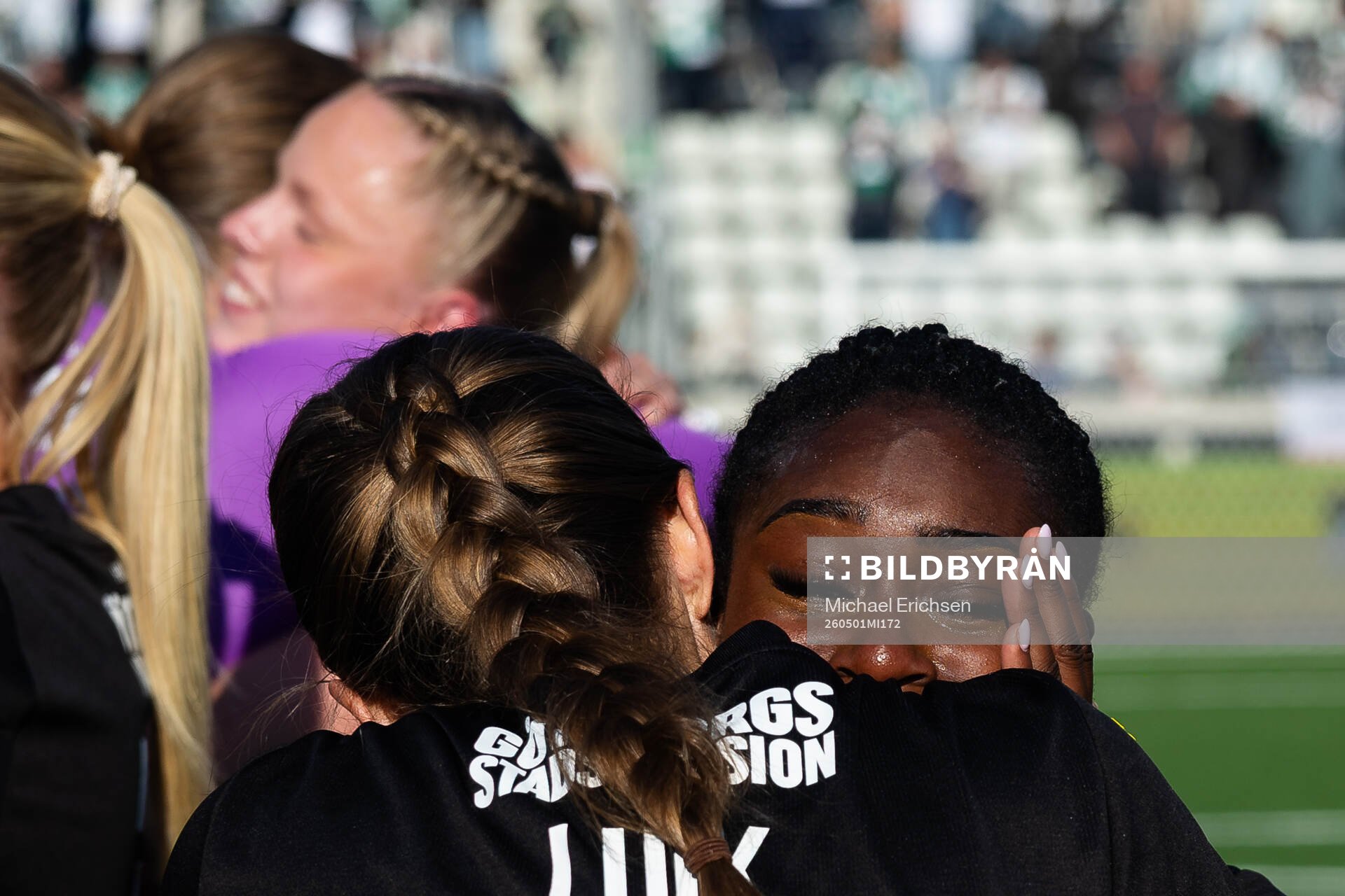 Aivi Luik and Monica Jusu Bah of Häcken celebrate