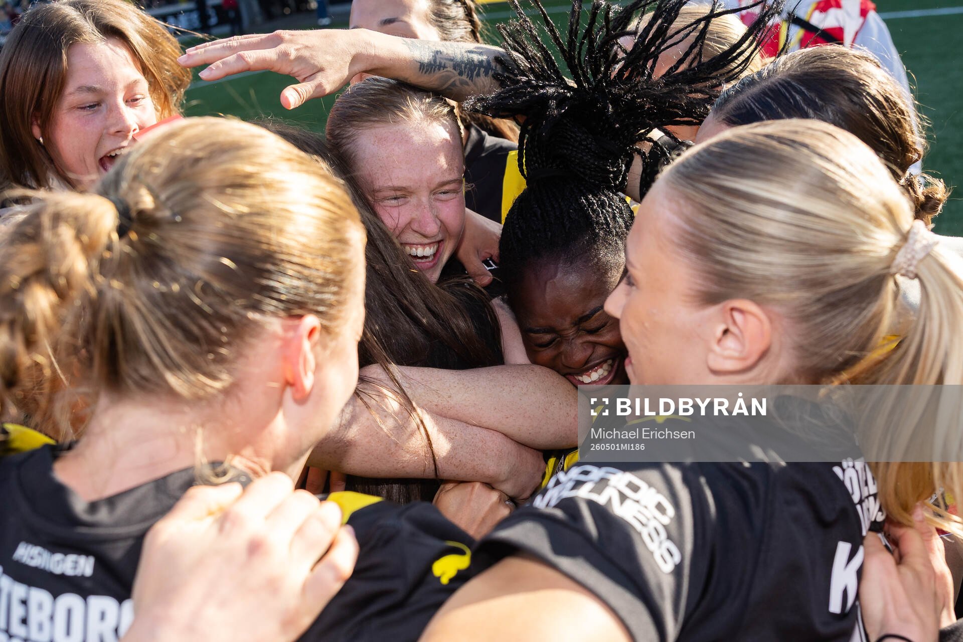 Emma Östlund and Monica Jusu Bah of Häcken celebrate with