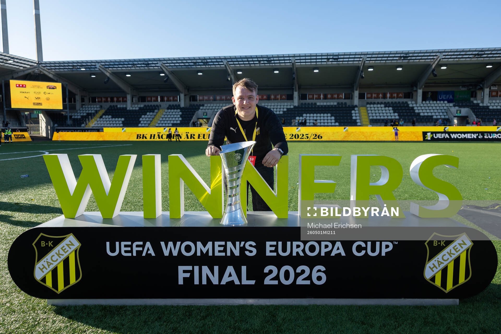Content producer Mathias Gerlach of Häcken  celebrate with