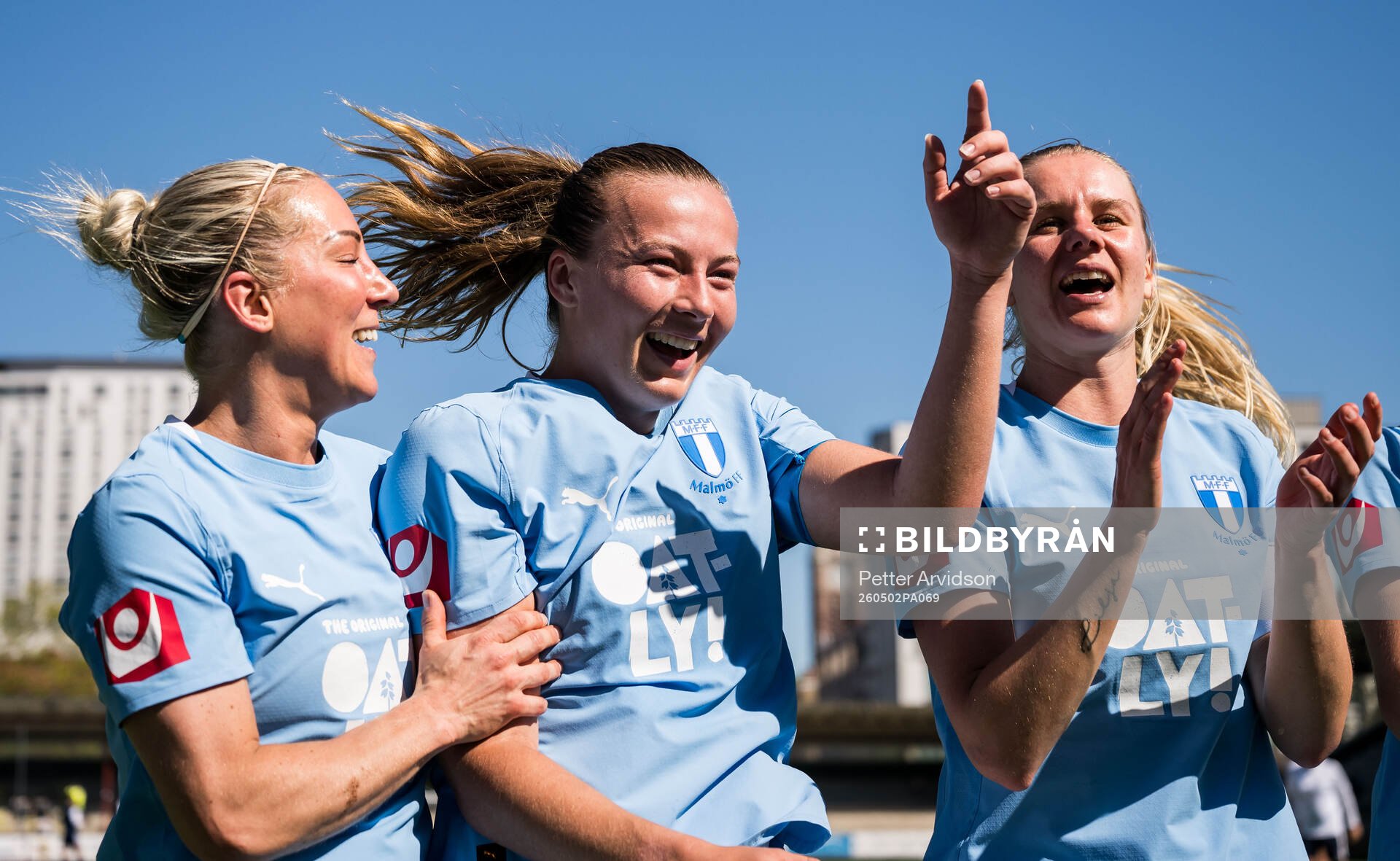 Malmö FFs Nellie Lilja, Sara Kanutte och Nellie Lilja