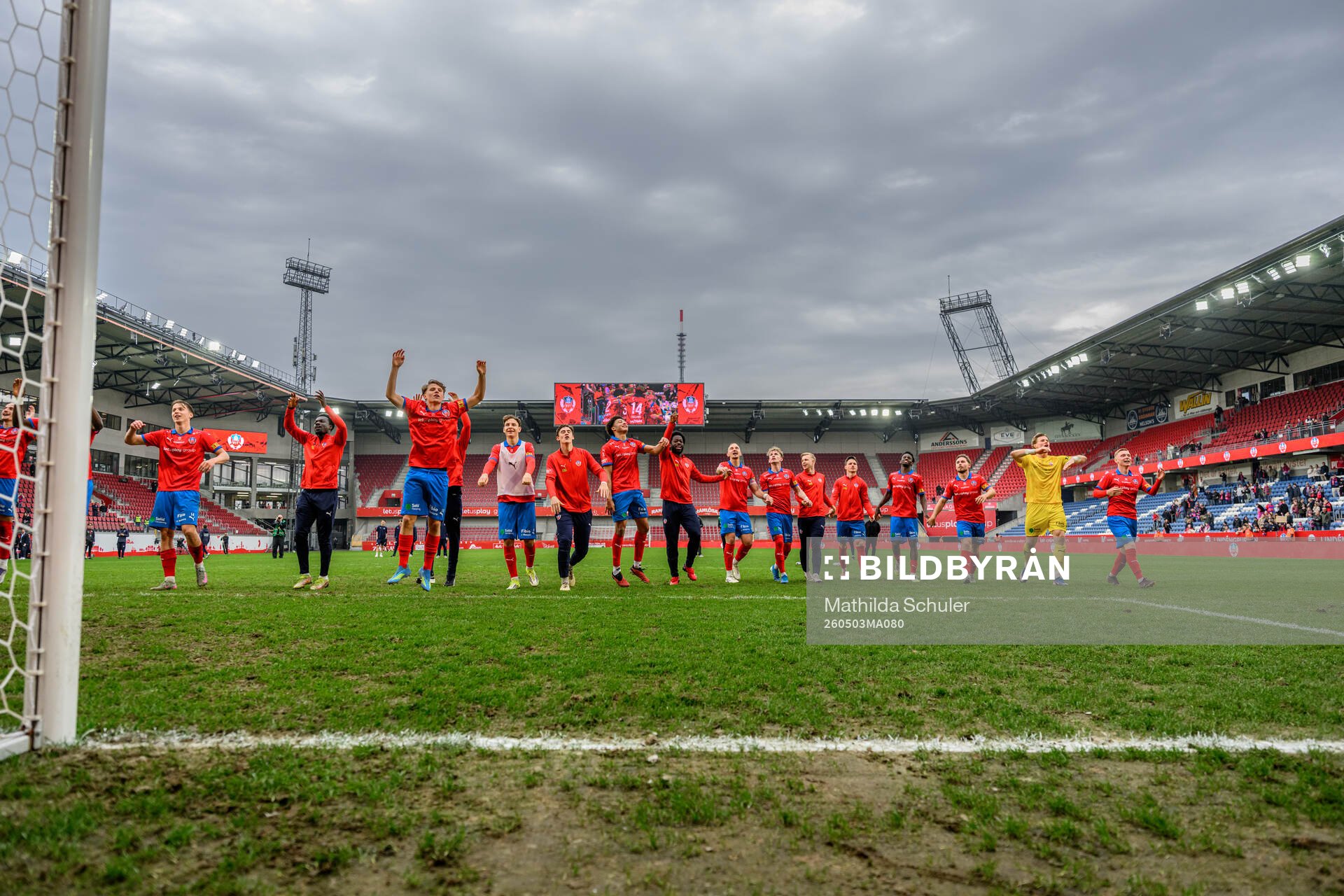 Helsingborgs spelare jublar