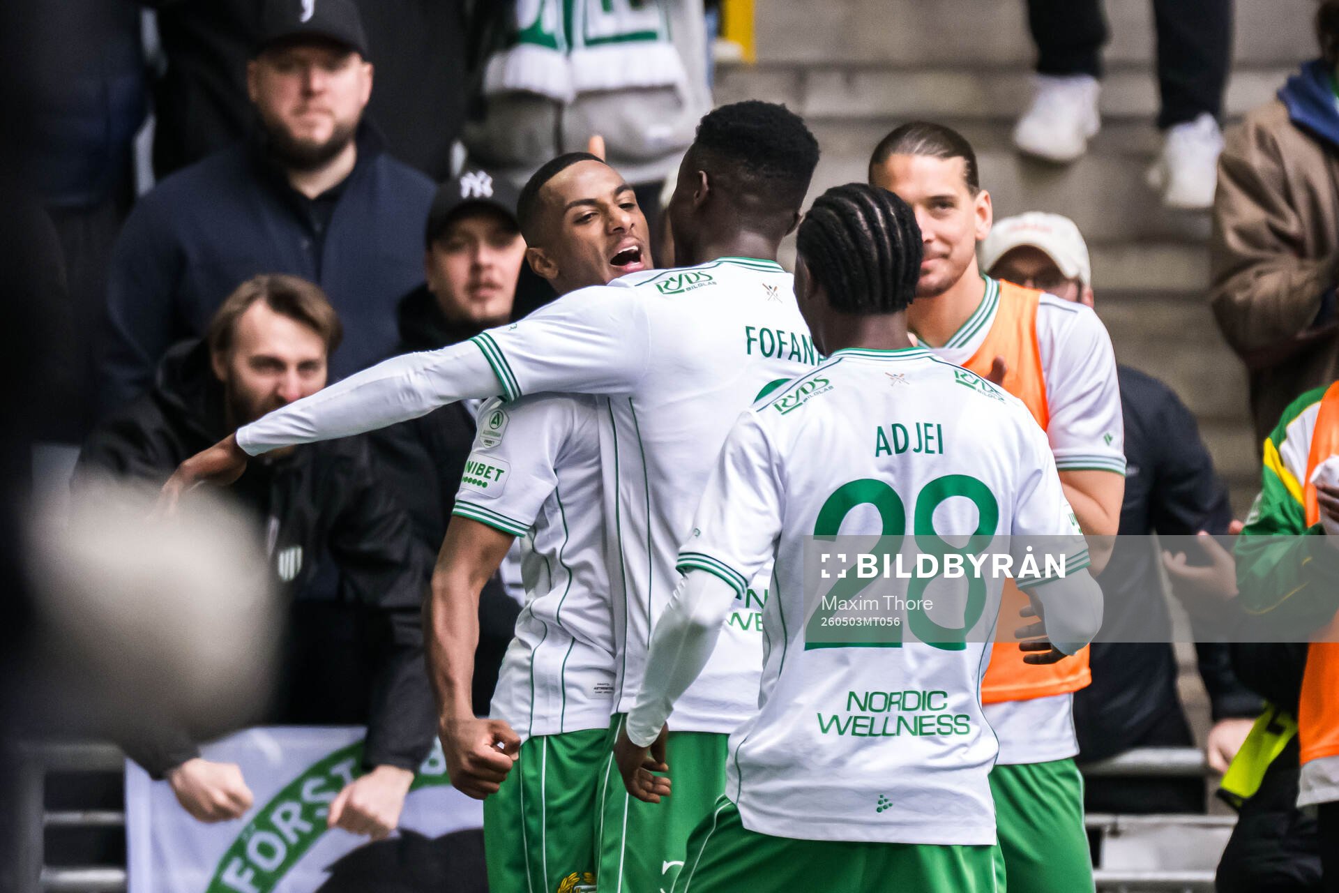 Hammarbys Paulos Abraham jublar Ibrahima Breze Fofana och