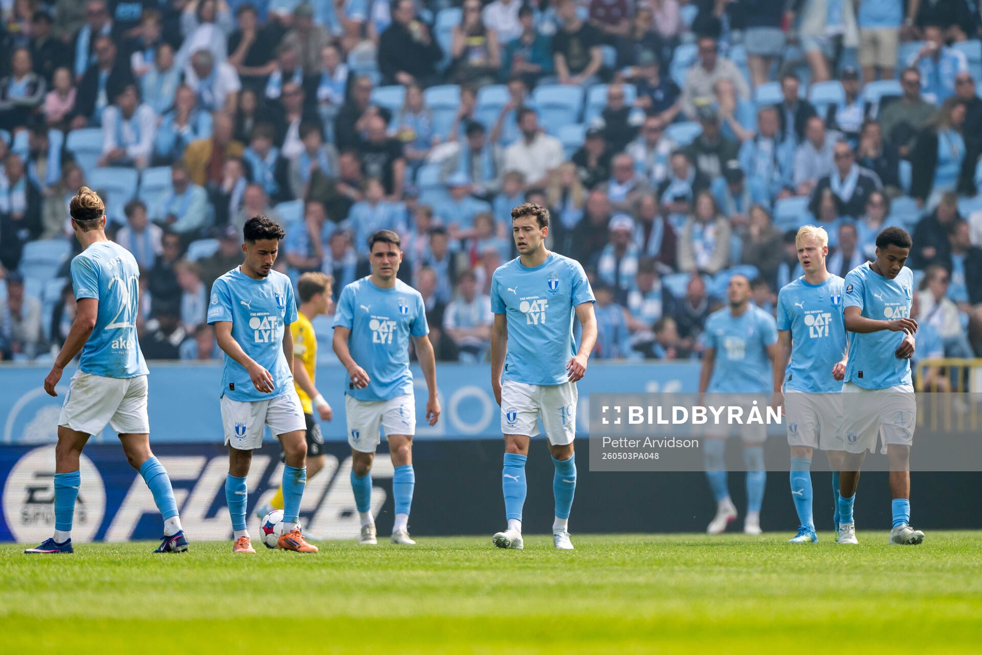 Malmö FFs Adrian Skogmar, Colin Rösler, Otto Rosengren