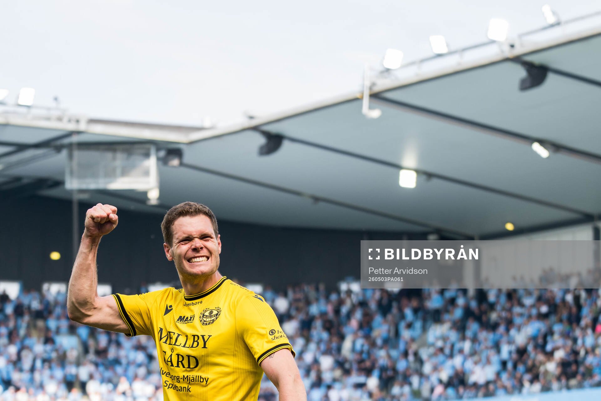Mjällbys Jacob Bergström jublar