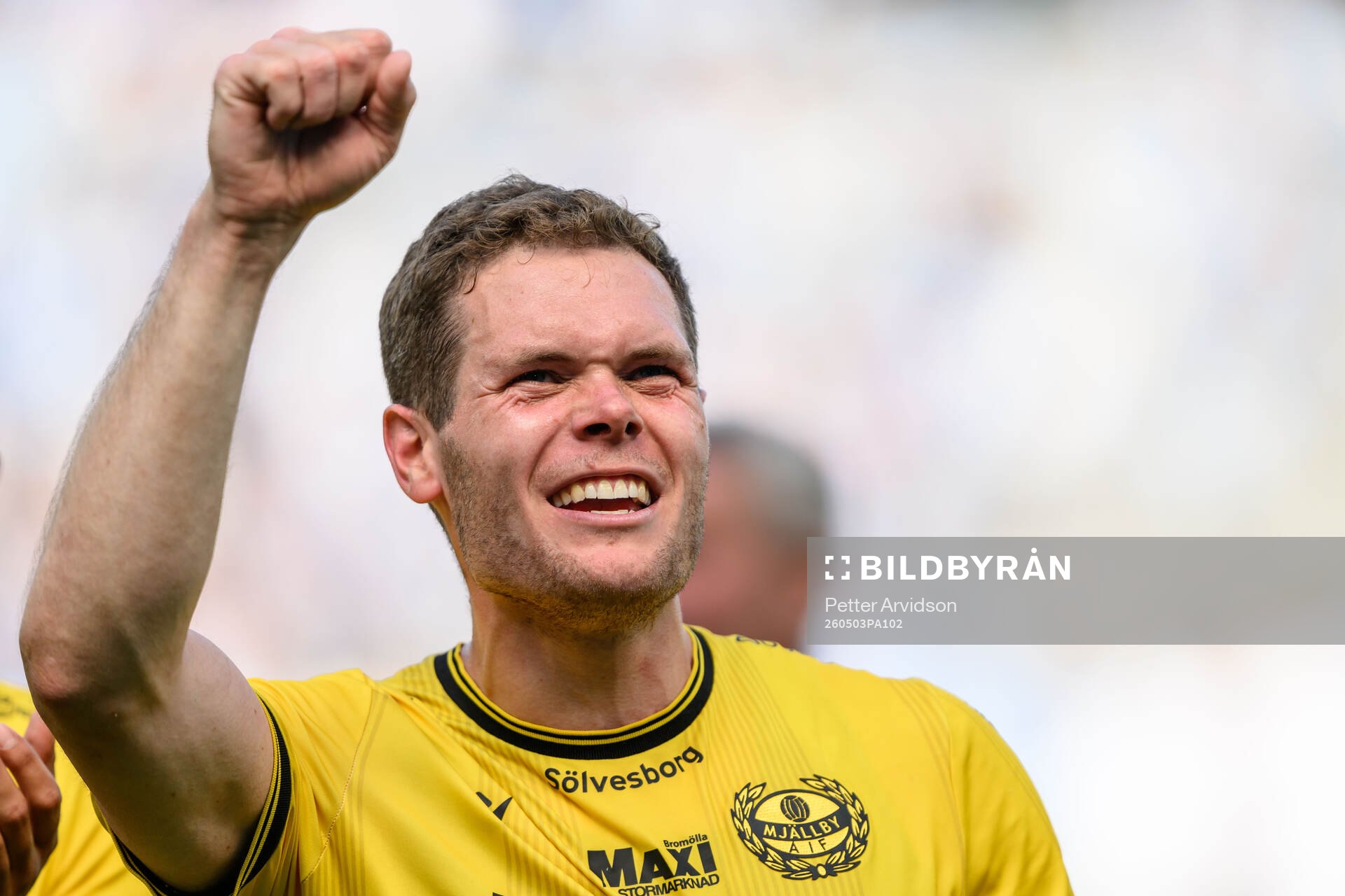 Mjällbys Jacob Bergström jublar