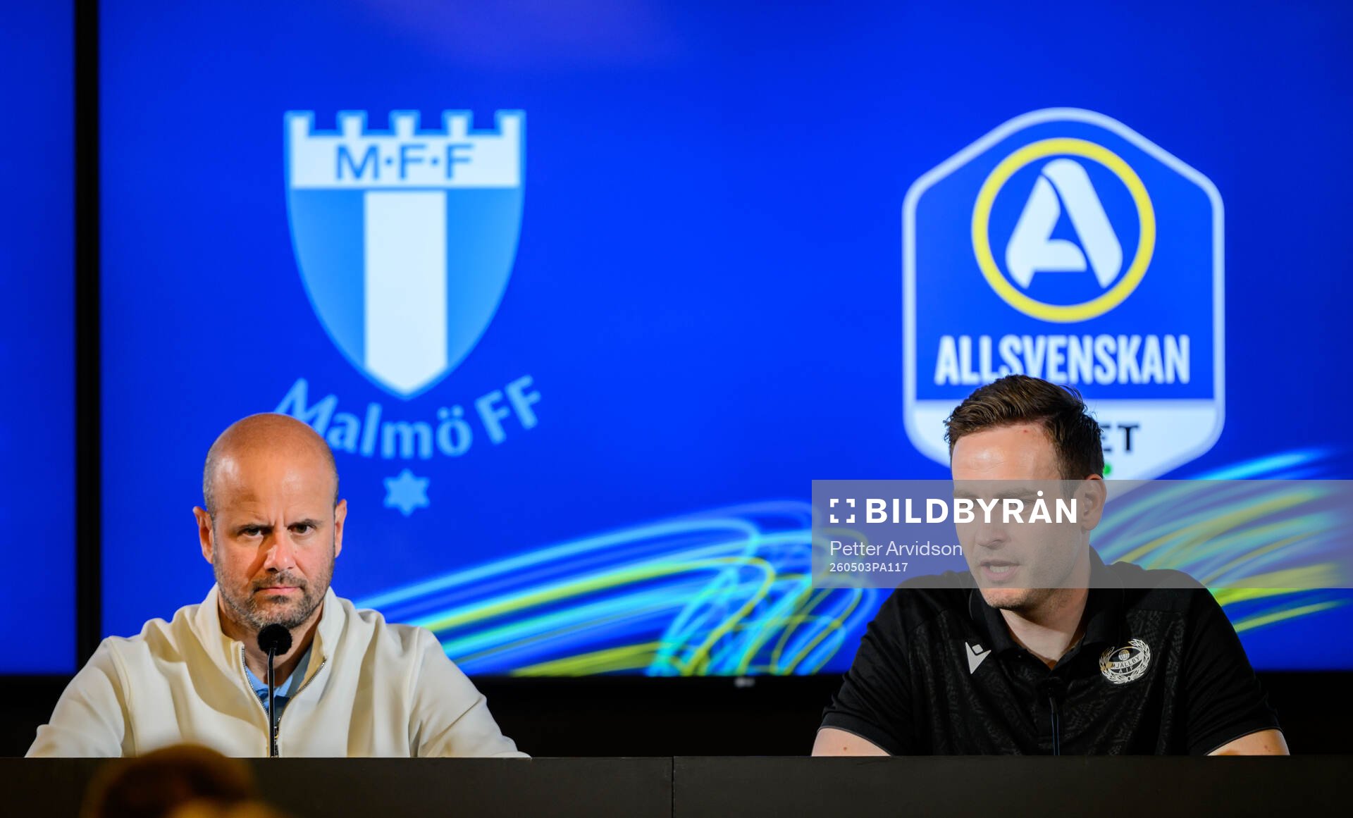 Malmö FFs huvudtränare Miguel Angel Ramirez och Mjällbys