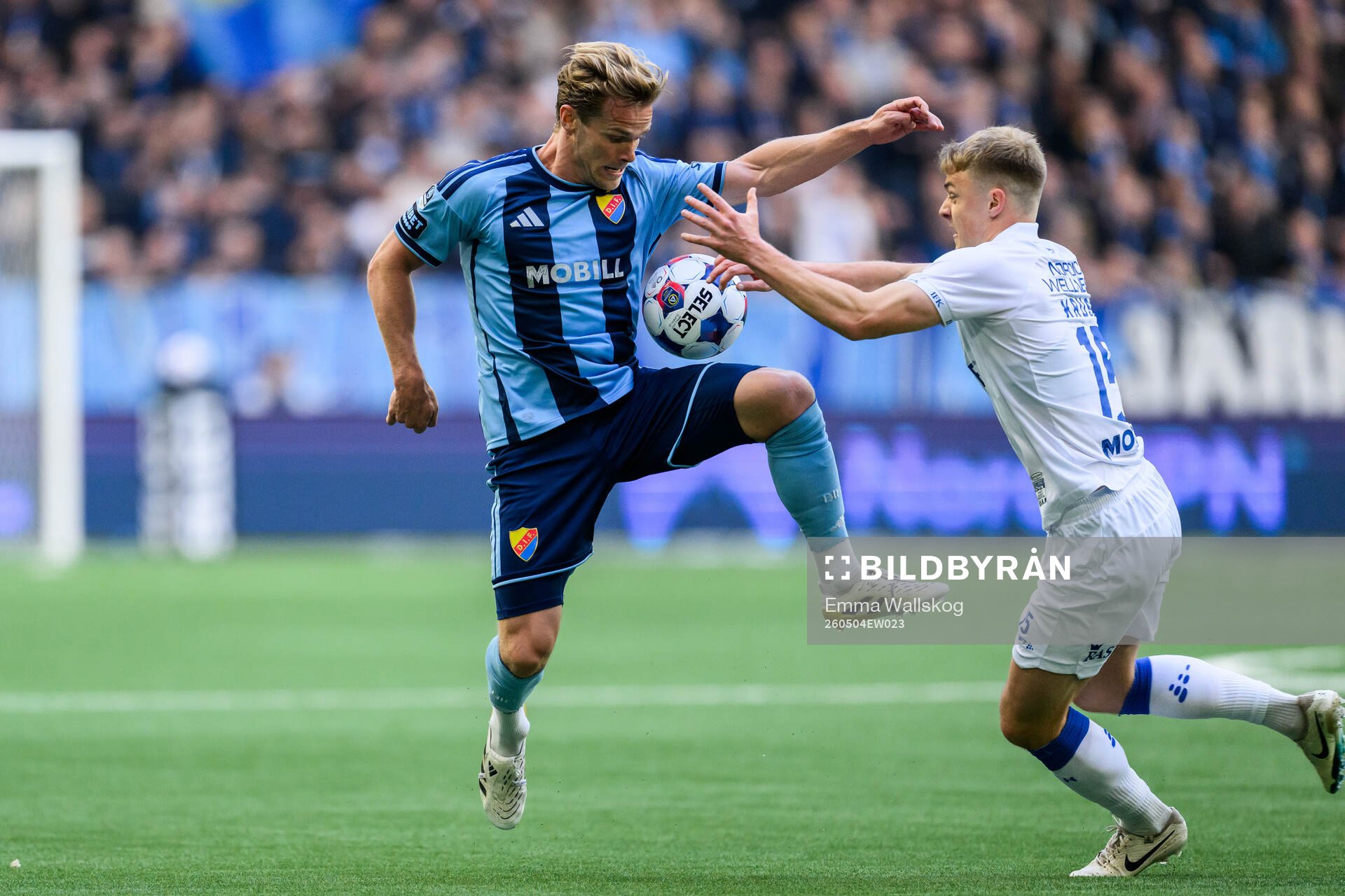 Djurgårdens Hampus Finndell och IFK Göteborgs David Kruse