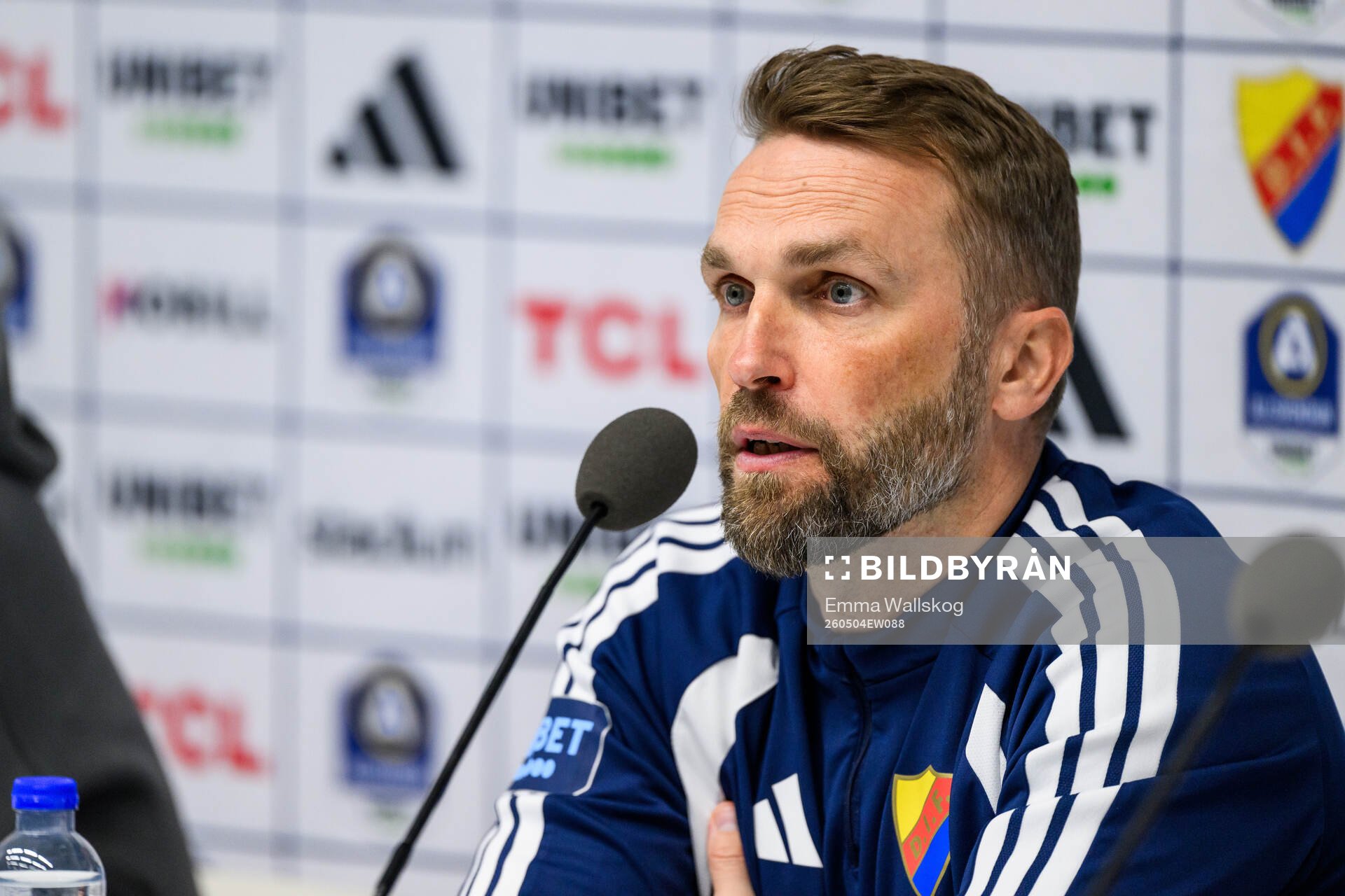 Djurgårdens tränare Jani Honkavaara på presskonferensen