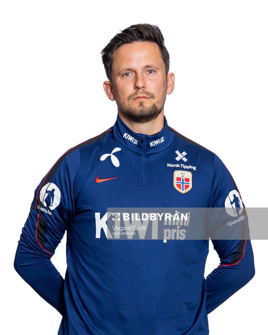 Igor Aase of the Norwegian national football team poses for
