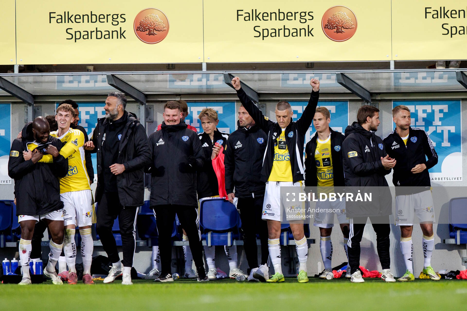 Falkenbergs spelare jublar vid slutsignalen