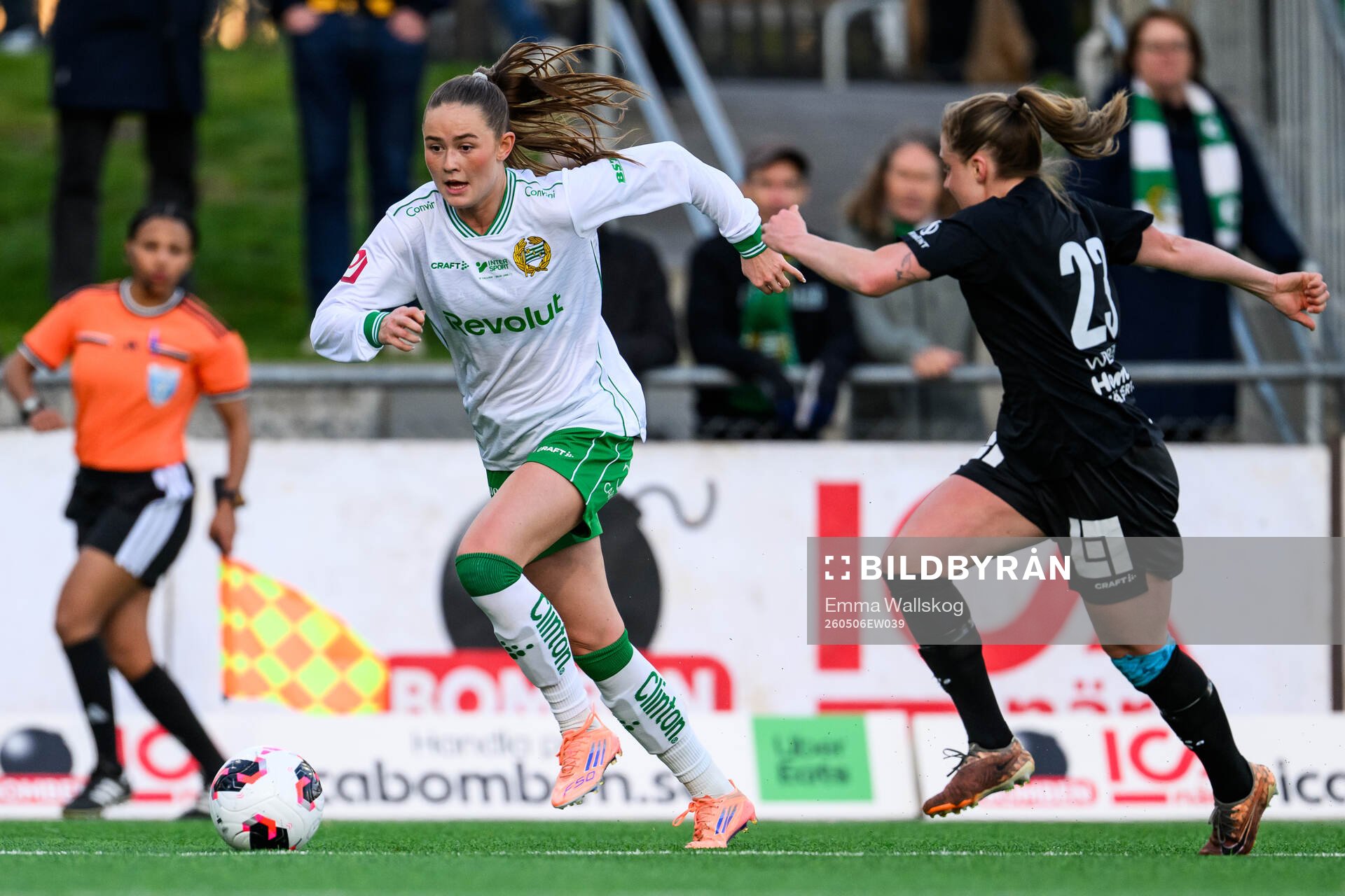 Hammarbys Svea Rehnberg och IK Uppsalas Ebba Ronquist