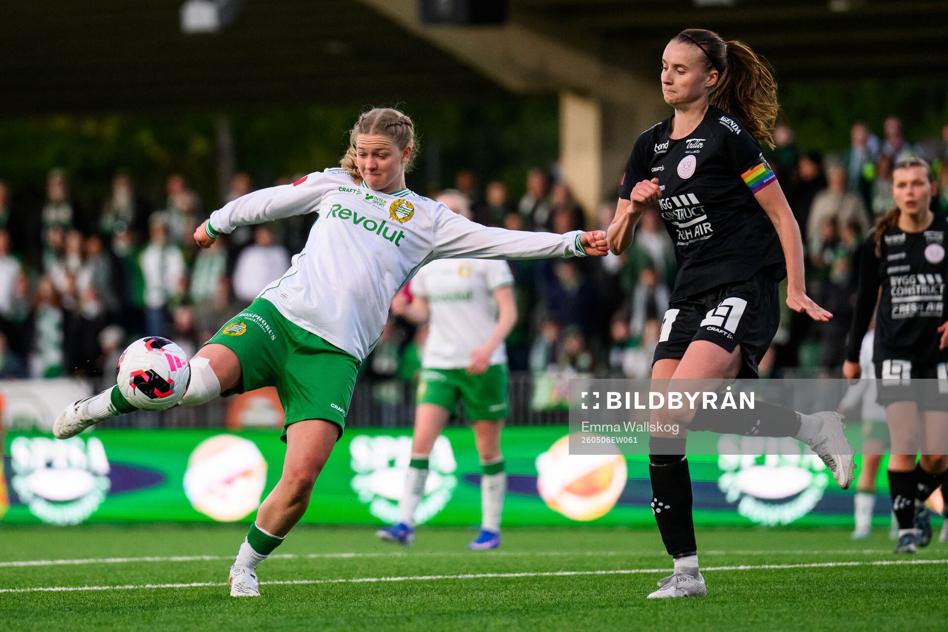 Hammarbys Hannah Sjödahl och IK Uppsalas Julia Ragnarsson