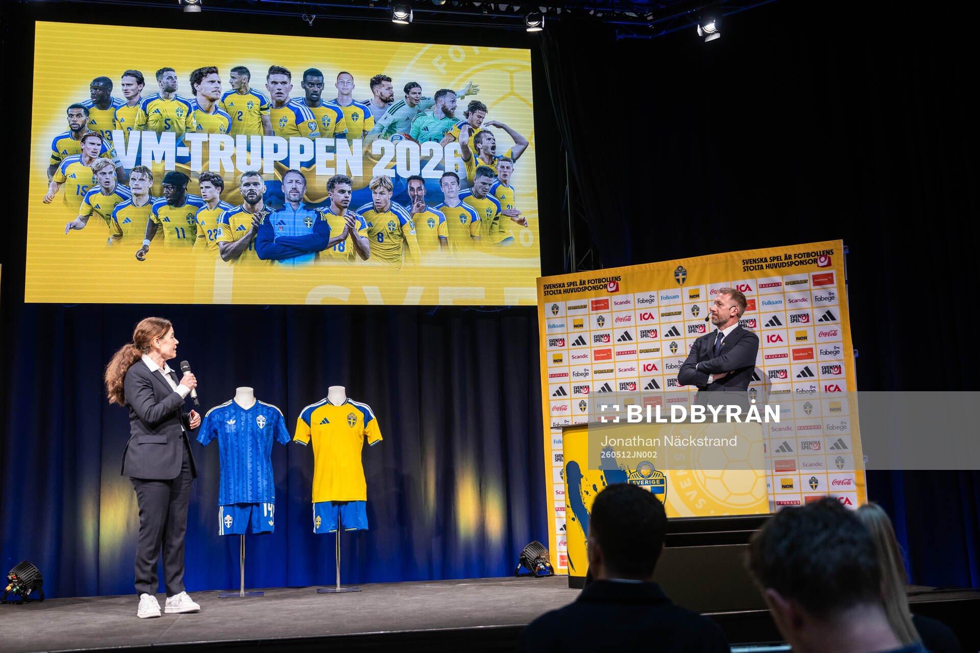 Head coach Graham Potter and media officer Petra Thorén of