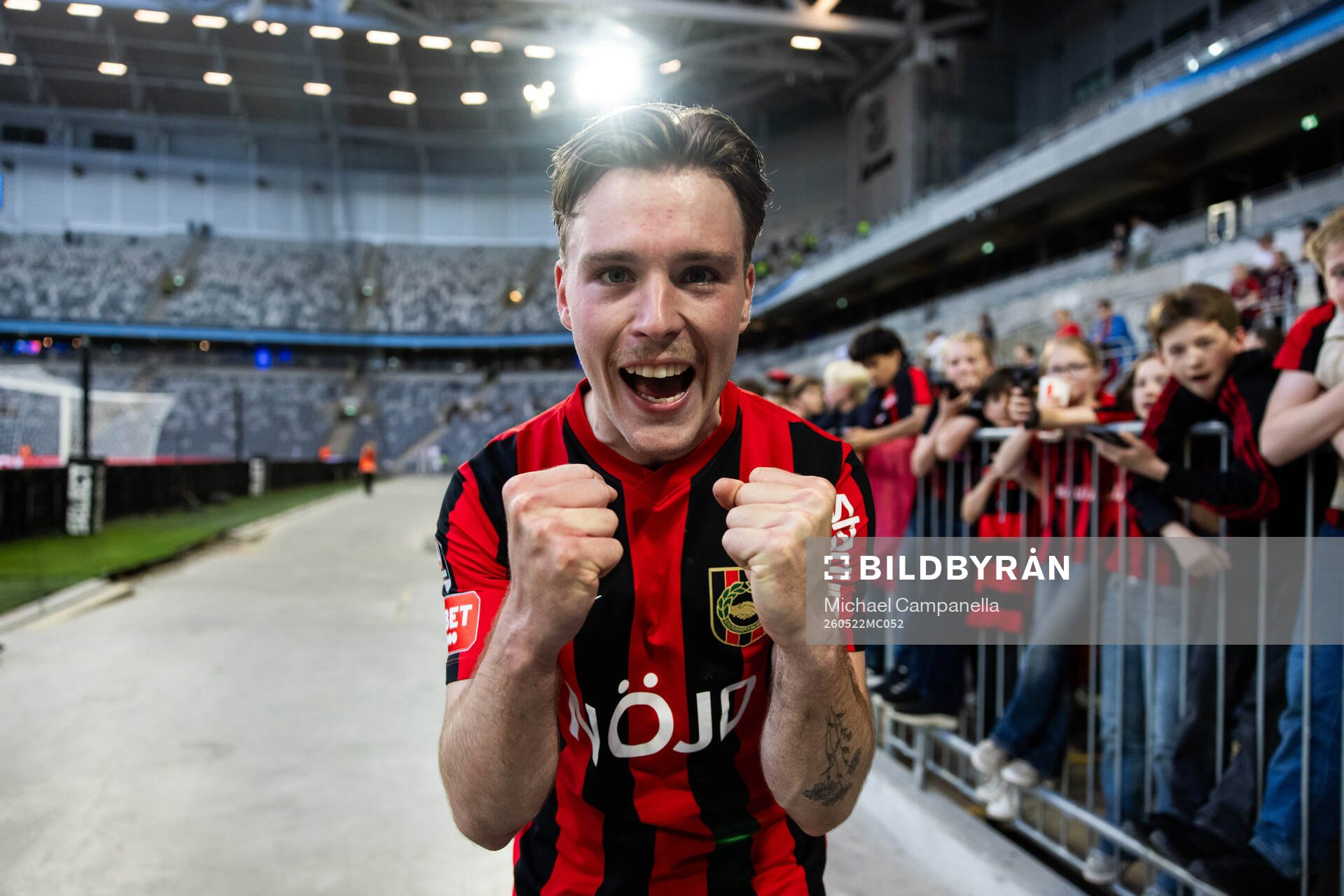 Brommapojkarnas Kaare Brøckner Barslund jublar