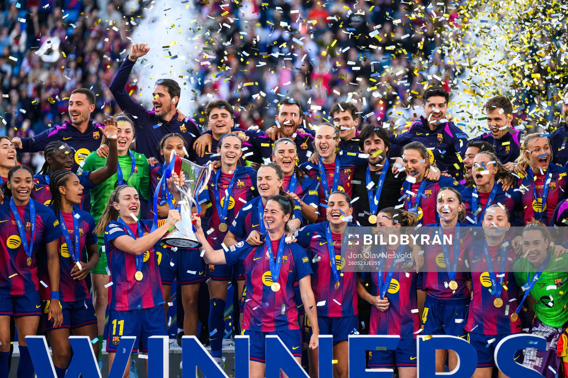 Players of Barcelona celebrate