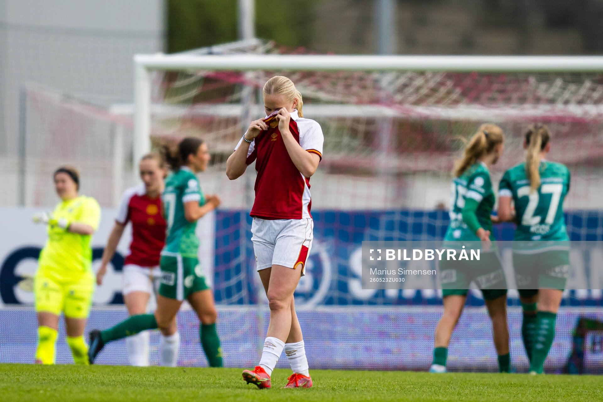 Hanne Nesse of Bryne looks dejected