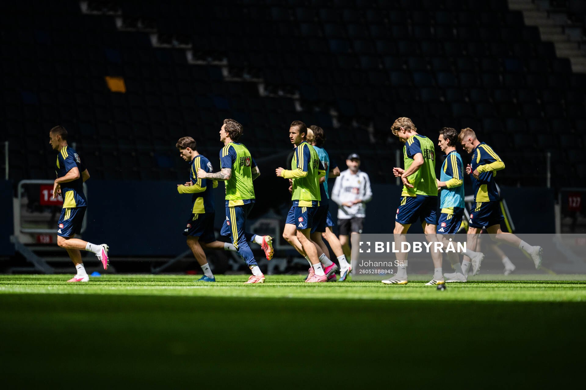 Players of the Swedish national football team at a training