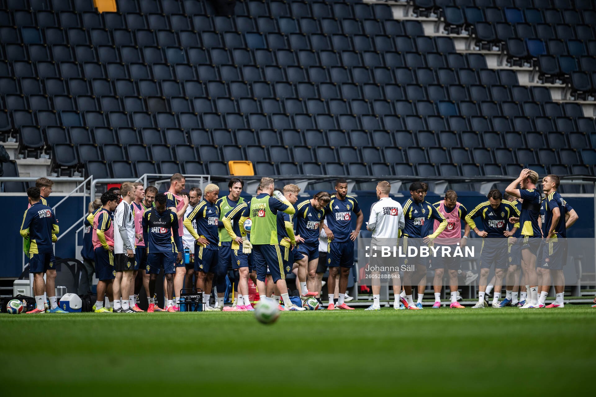 Players of the Swedish national football team at a training