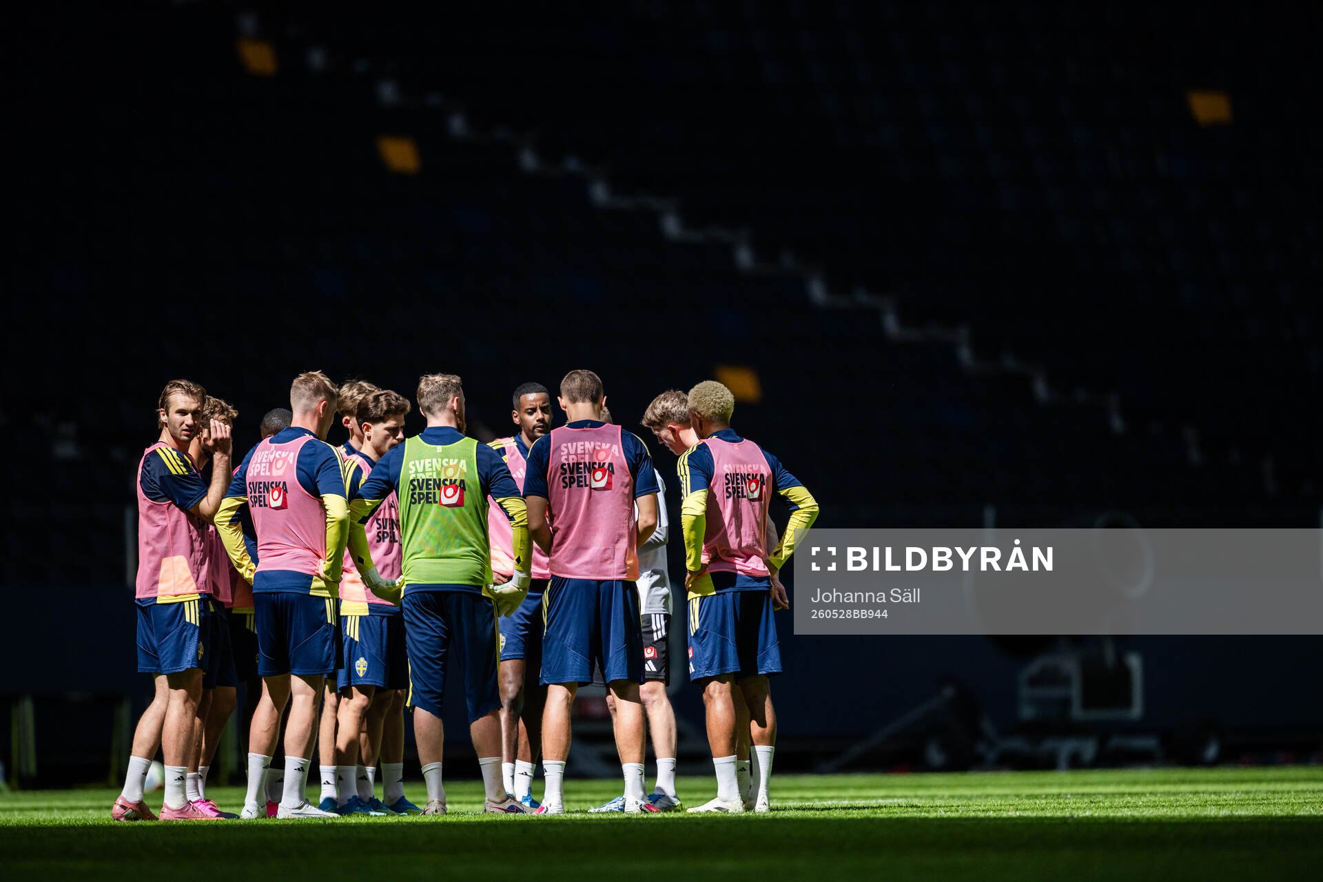 Players of the Swedish national football team at a training