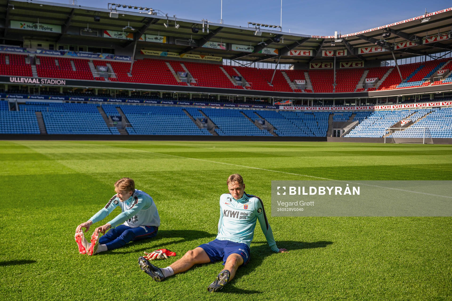 Goalkeeper Sander Tangvik and Torbjørn Lysaker Heggem of