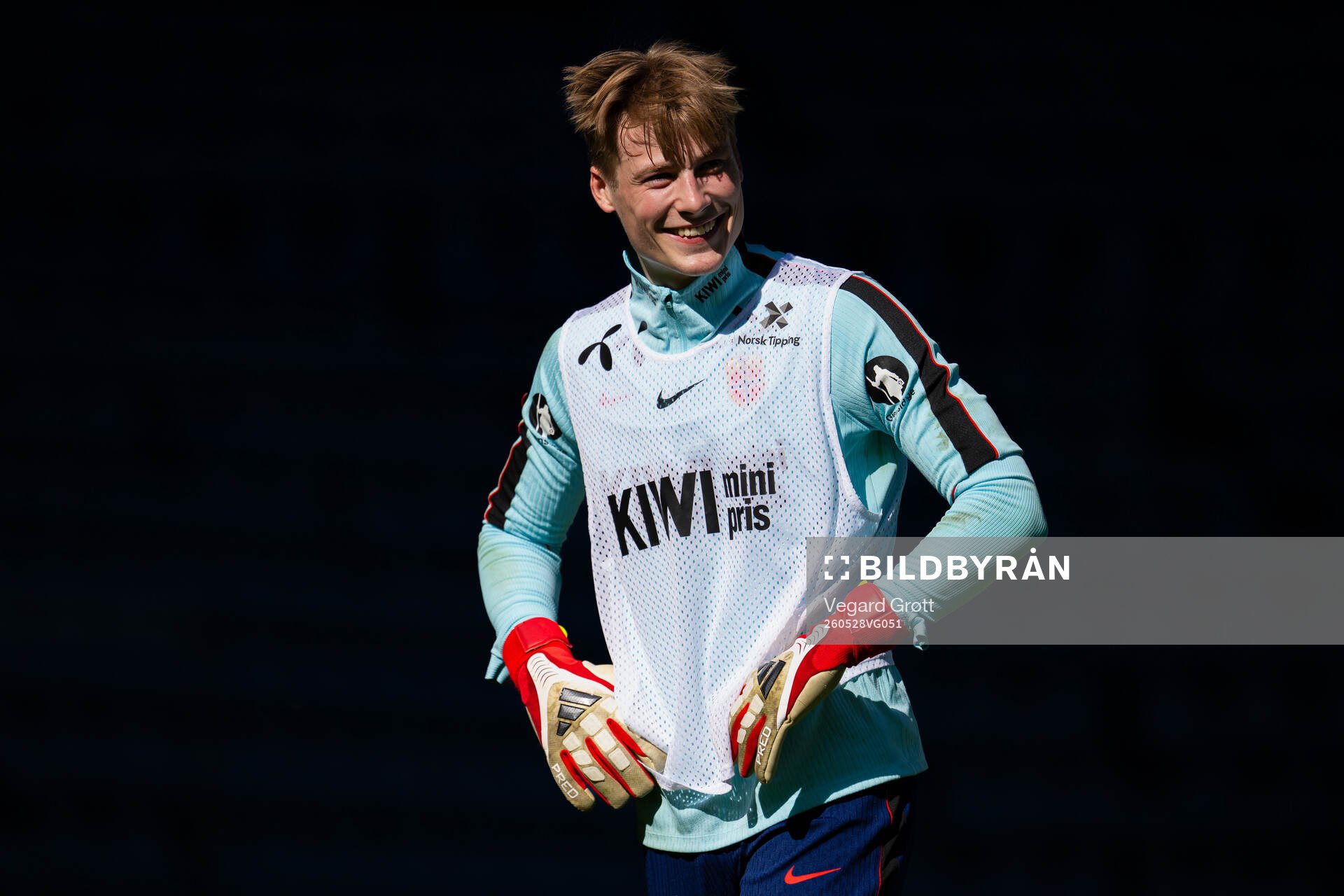 Goalkeeper Sander Tangvik of the Norwegian national