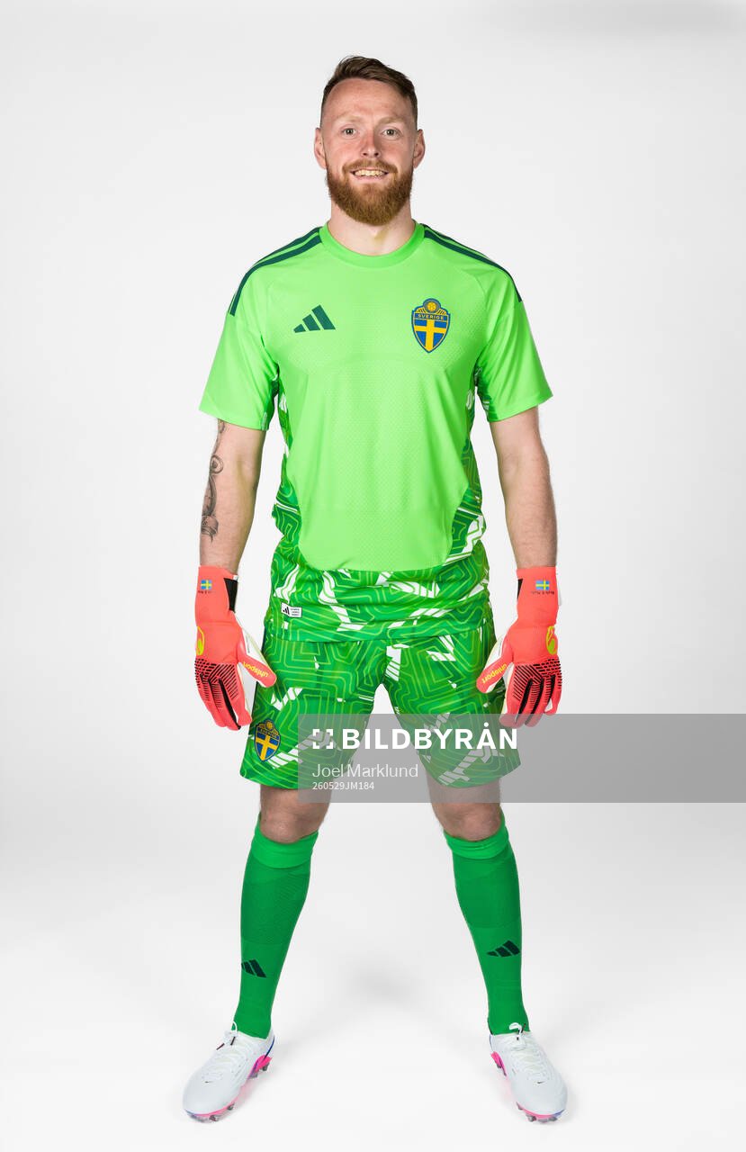 Goalkeeper Viktor Johansson of the Swedish national