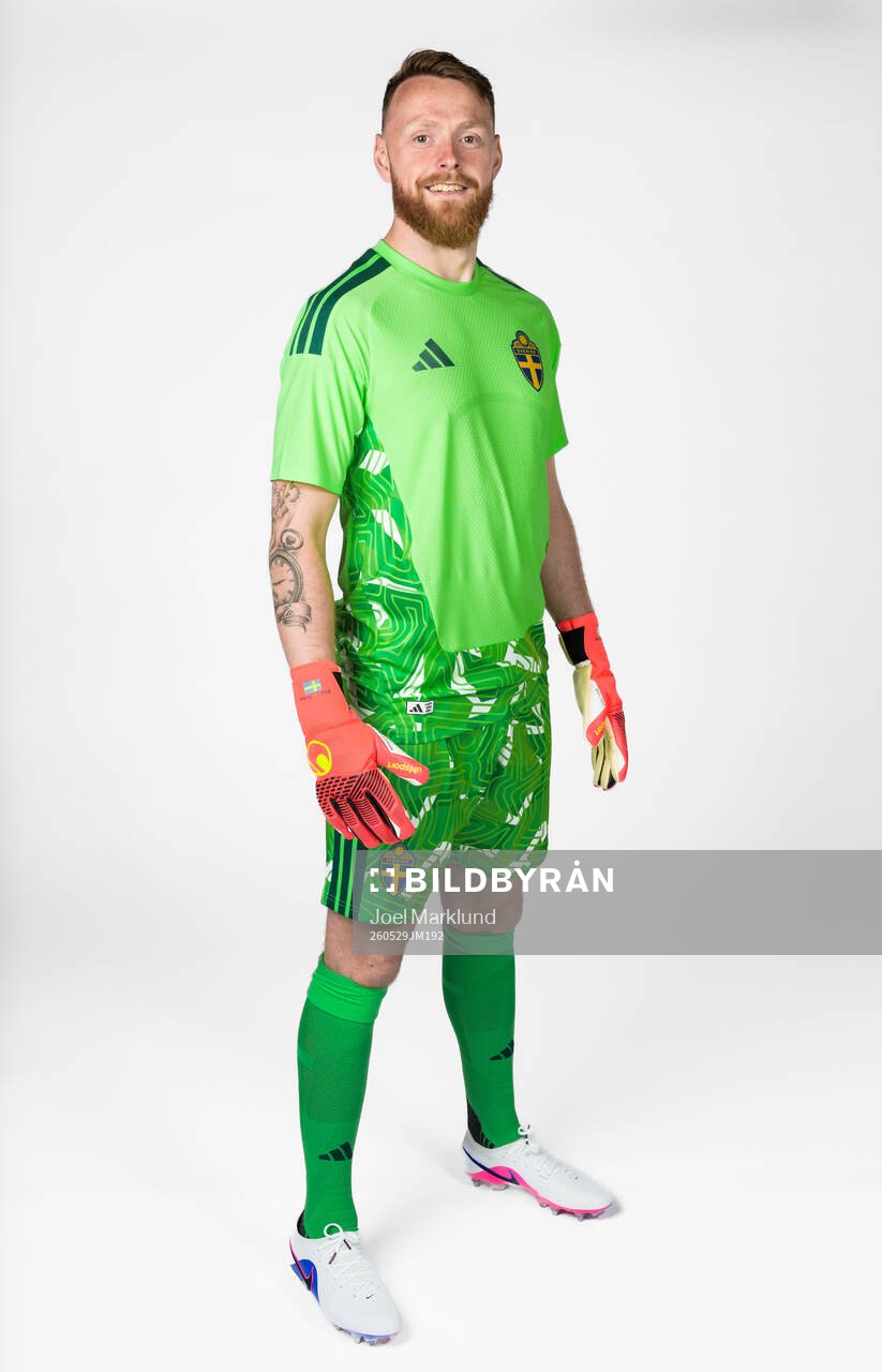 Goalkeeper Viktor Johansson of the Swedish national