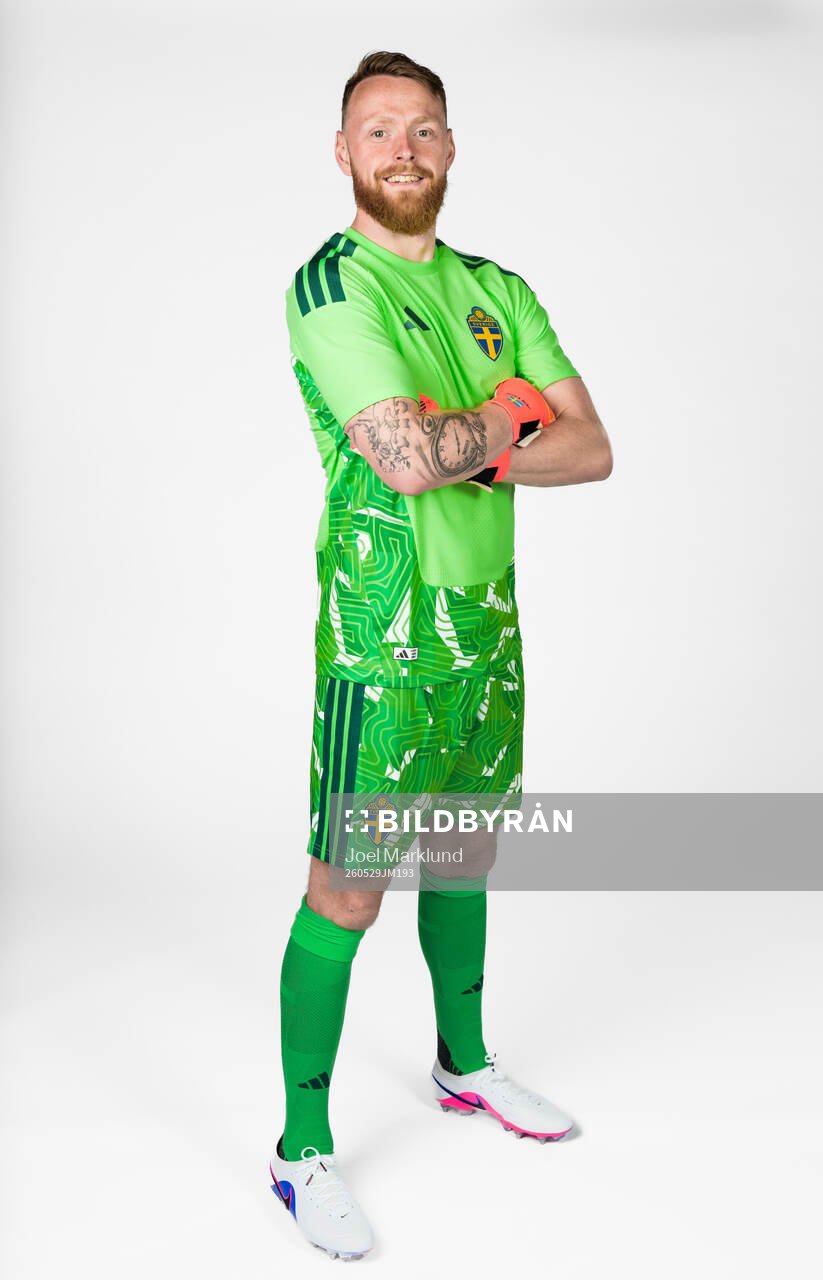 Goalkeeper Viktor Johansson of the Swedish national