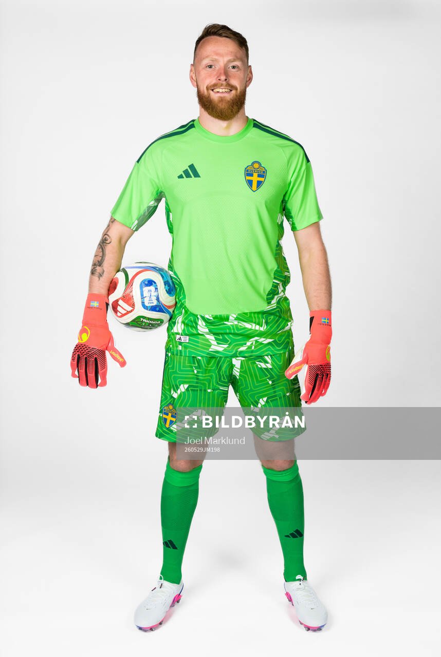 Goalkeeper Viktor Johansson of the Swedish national