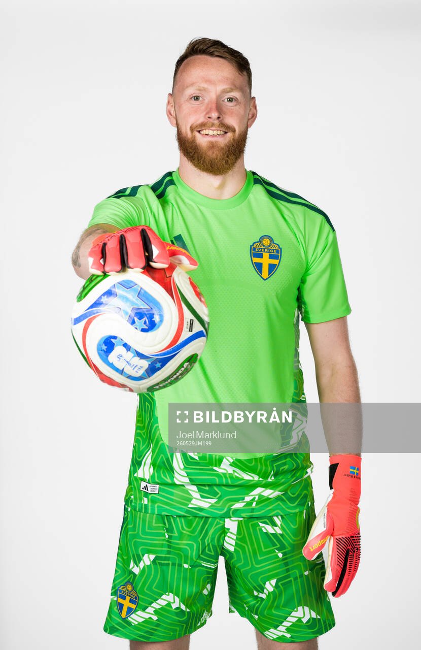 Goalkeeper Viktor Johansson of the Swedish national