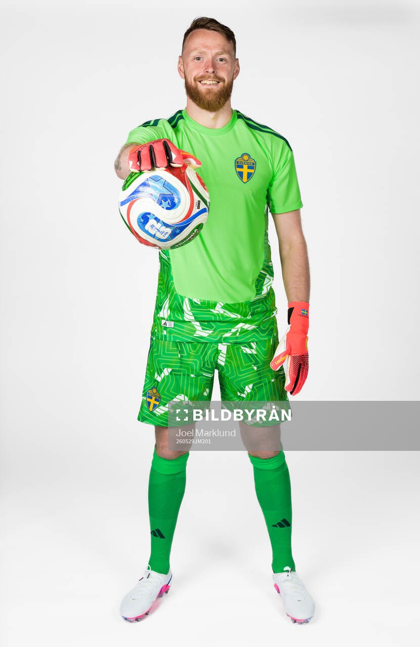 Goalkeeper Viktor Johansson of the Swedish national