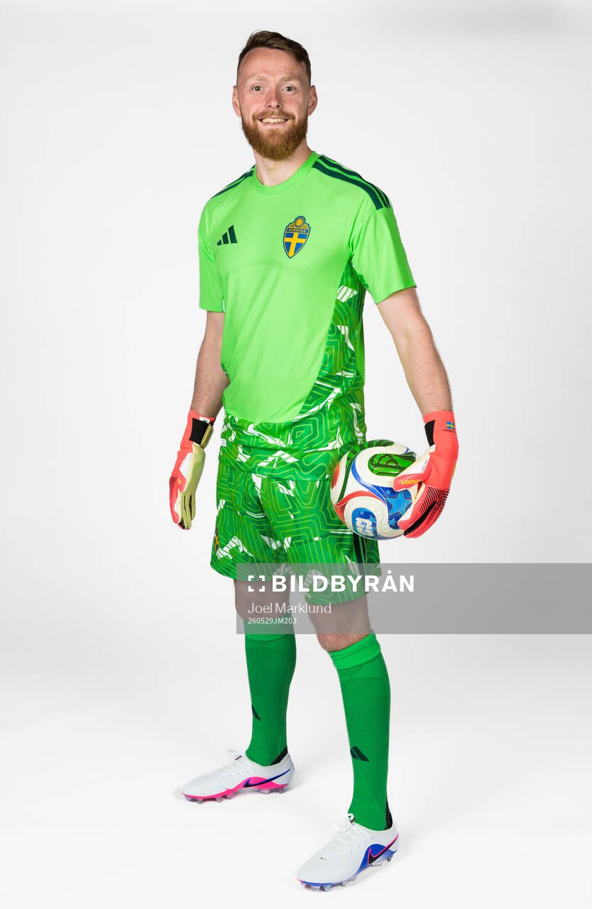 Goalkeeper Viktor Johansson of the Swedish national