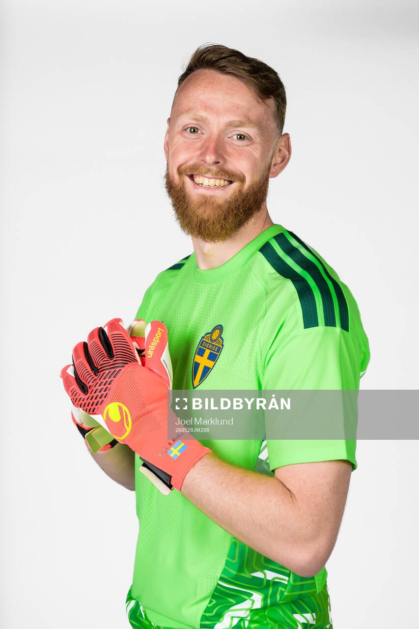 Goalkeeper Viktor Johansson of the Swedish national
