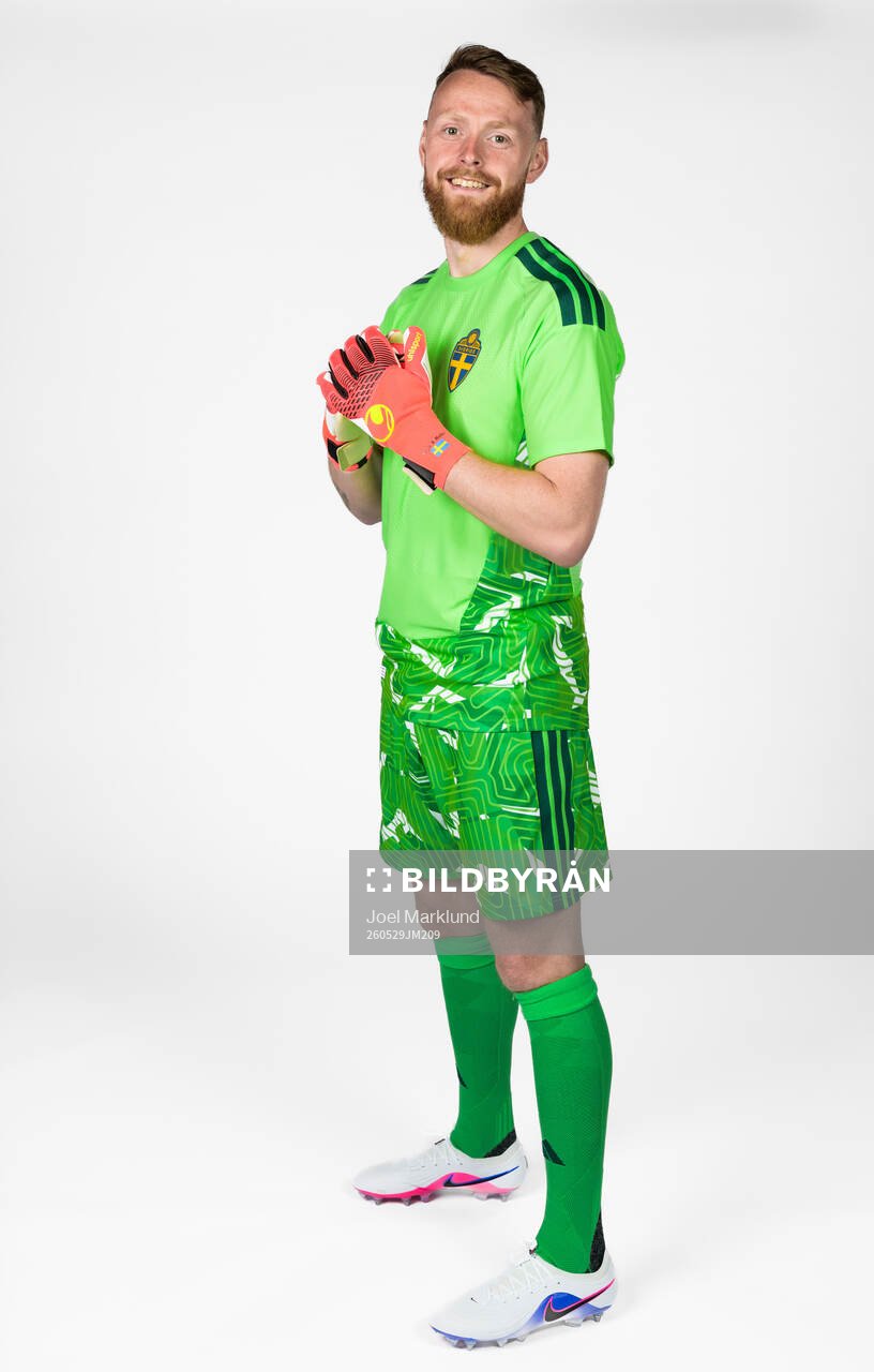 Goalkeeper Viktor Johansson of the Swedish national