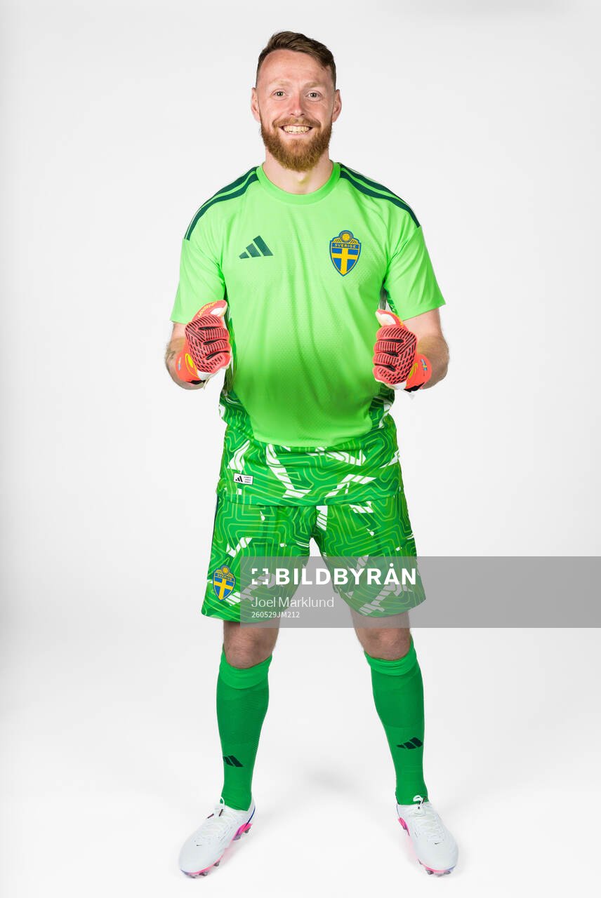 Goalkeeper Viktor Johansson of the Swedish national