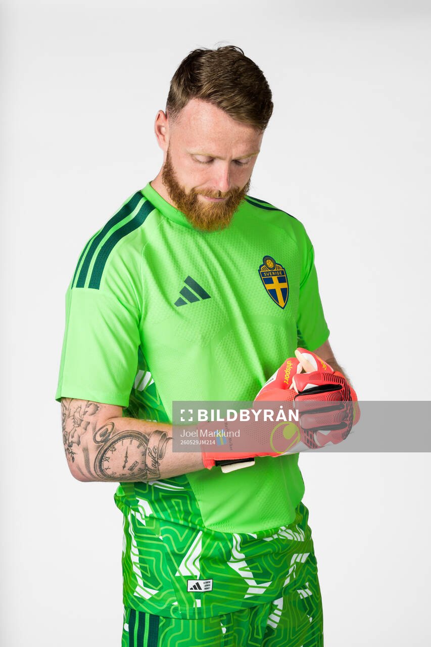 Goalkeeper Viktor Johansson of the Swedish national