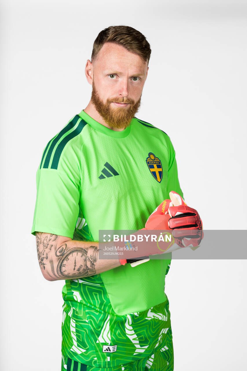 Goalkeeper Viktor Johansson of the Swedish national