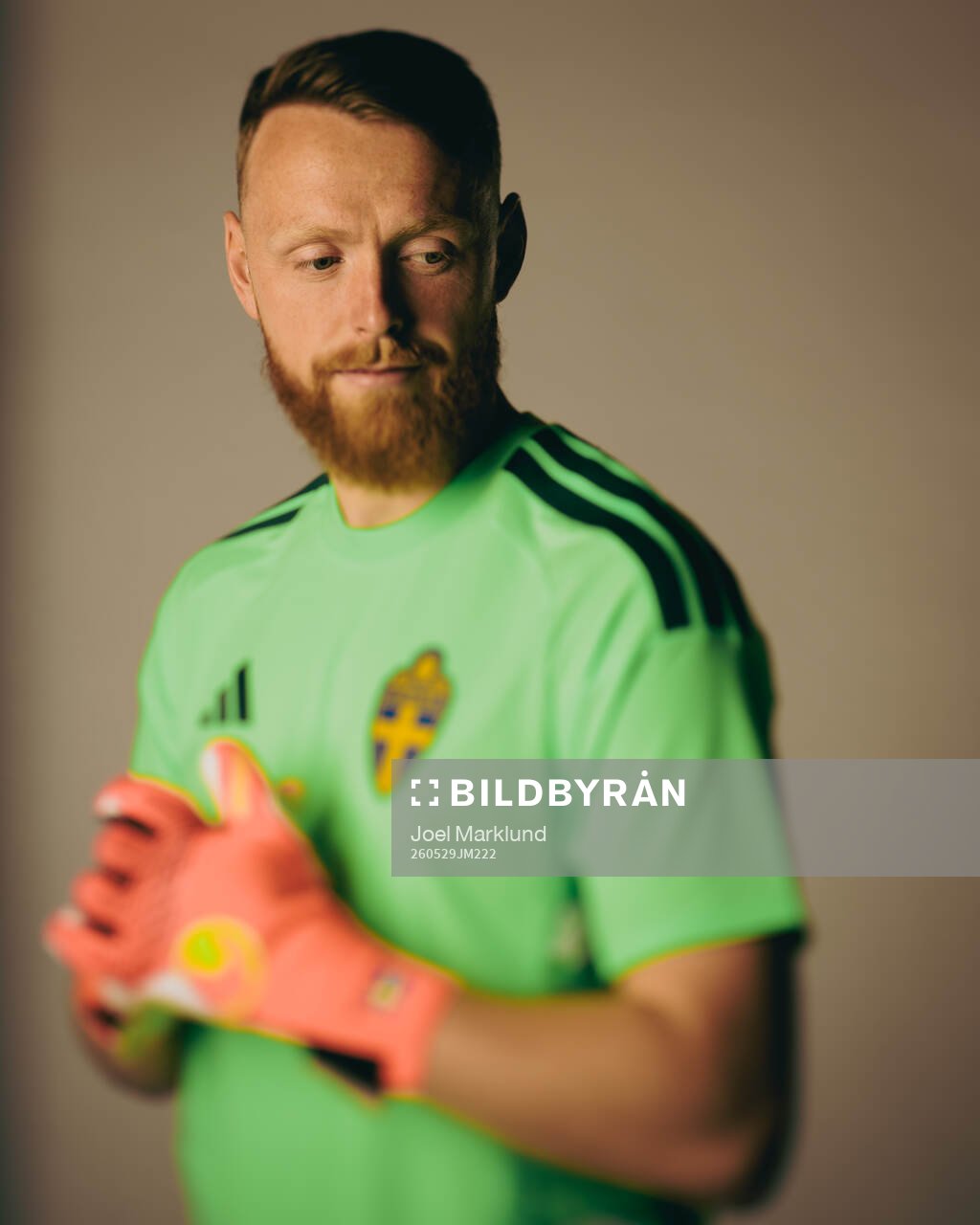 Goalkeeper Viktor Johansson of the Swedish national