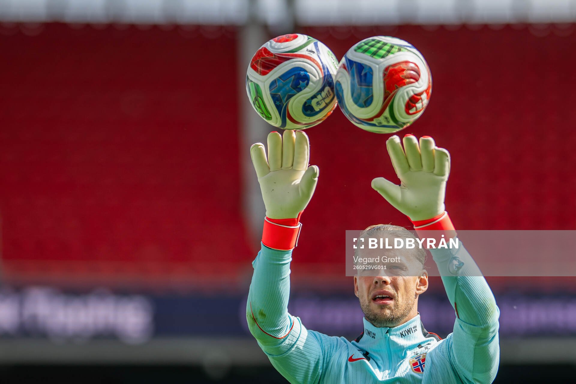 Goalkeeper Ørjan Håskjold Nyland of the Norwegian