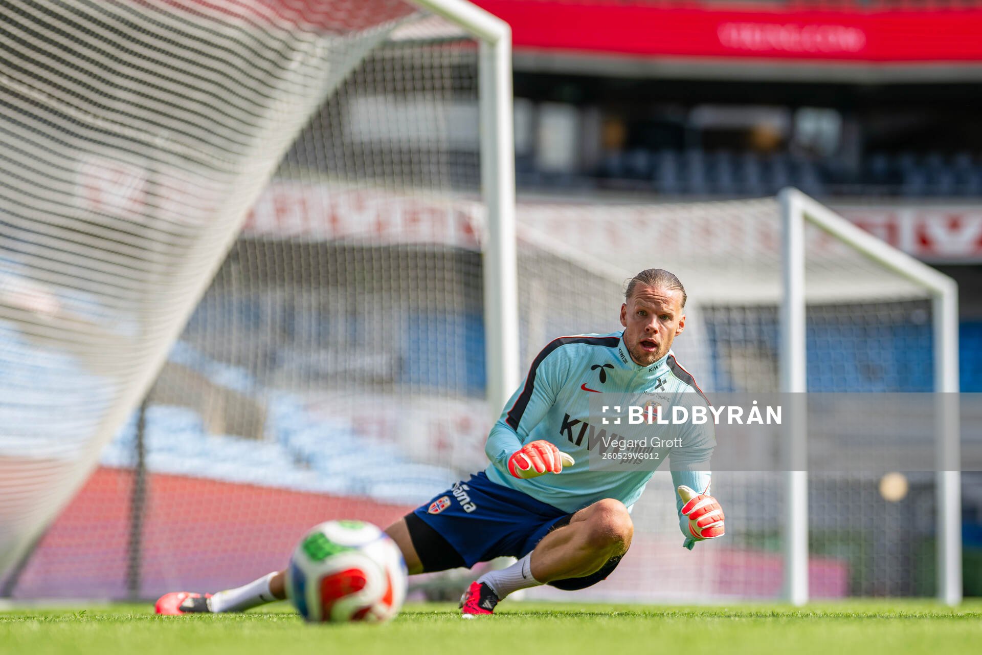 Goalkeeper Ørjan Håskjold Nyland of the Norwegian