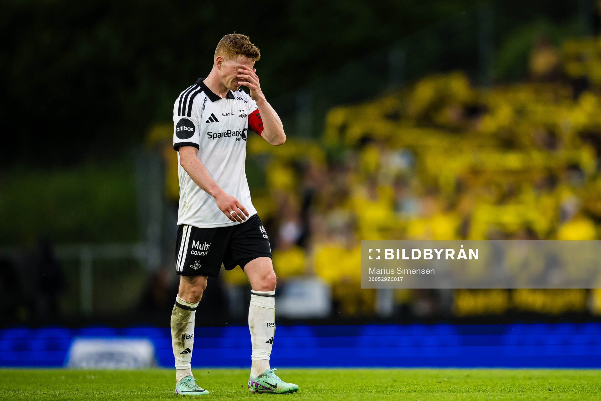 Aslak Fonn Witry of Rosenborg looks dejected