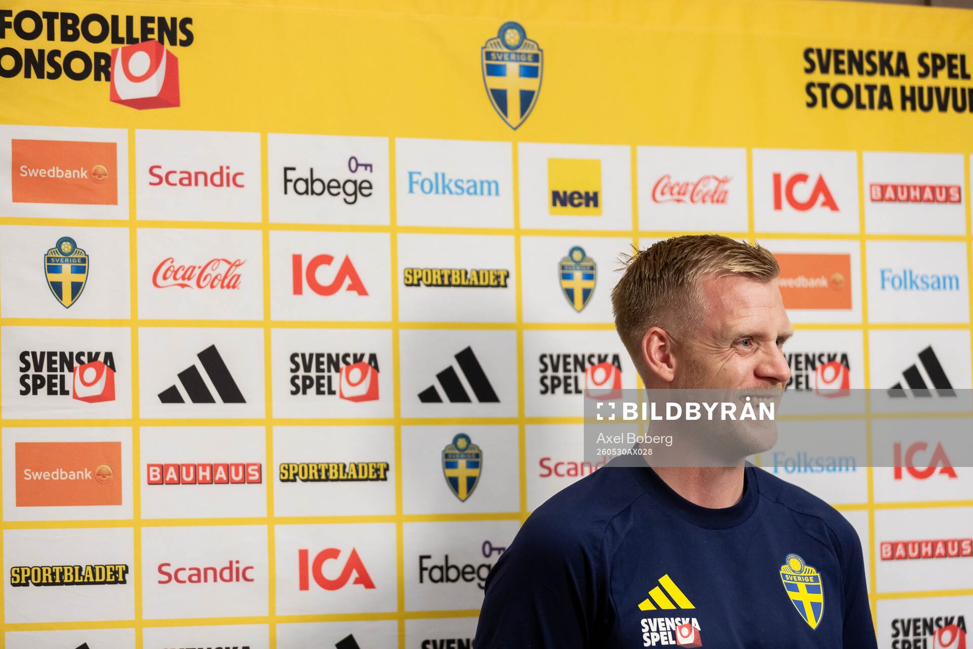 Goalkeeper coach Linus Kandolin of the Swedish national